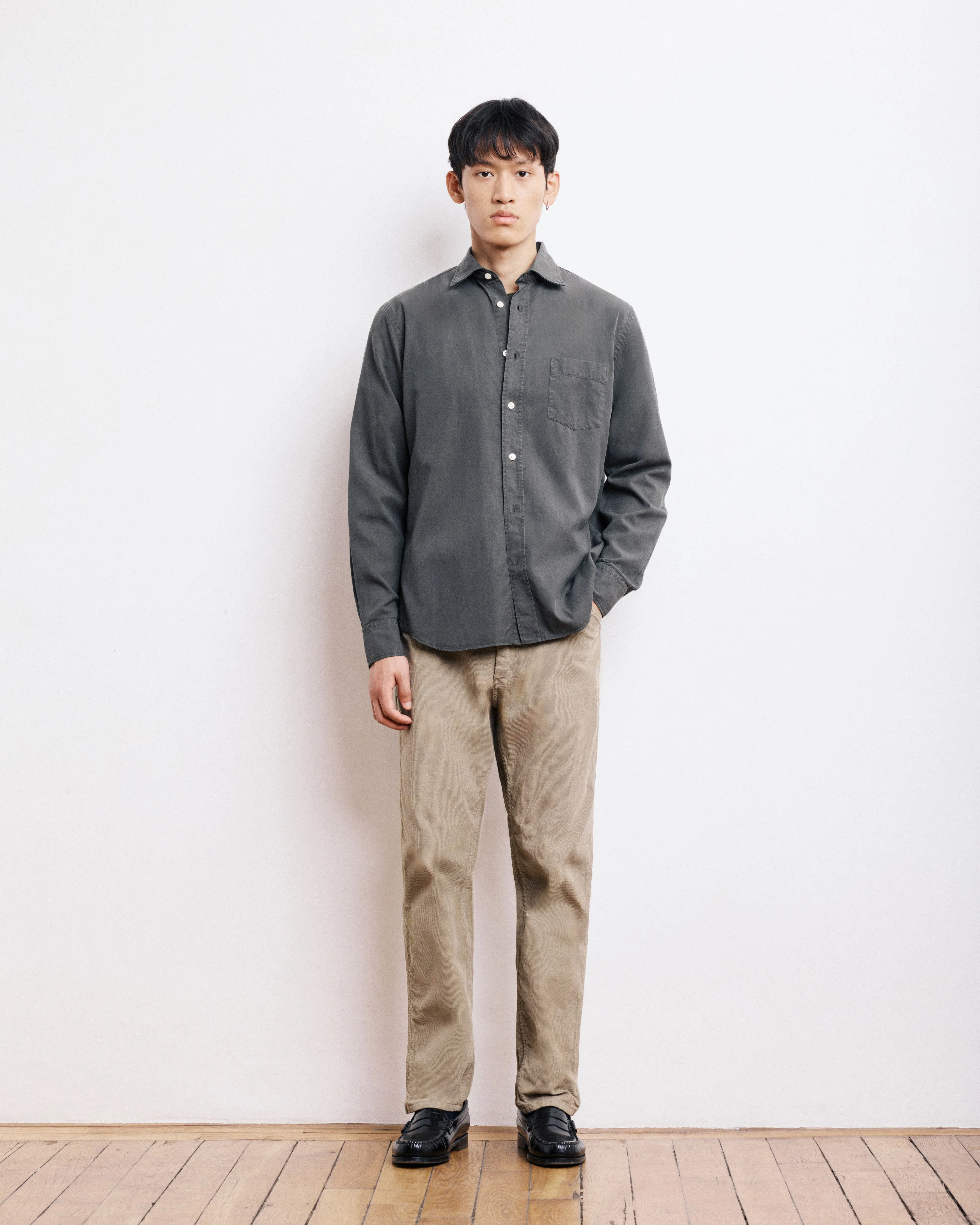 Chemise Homme en Tencel & Coton Vert Militaire Paul sold by Hartford product image thumbnail 5