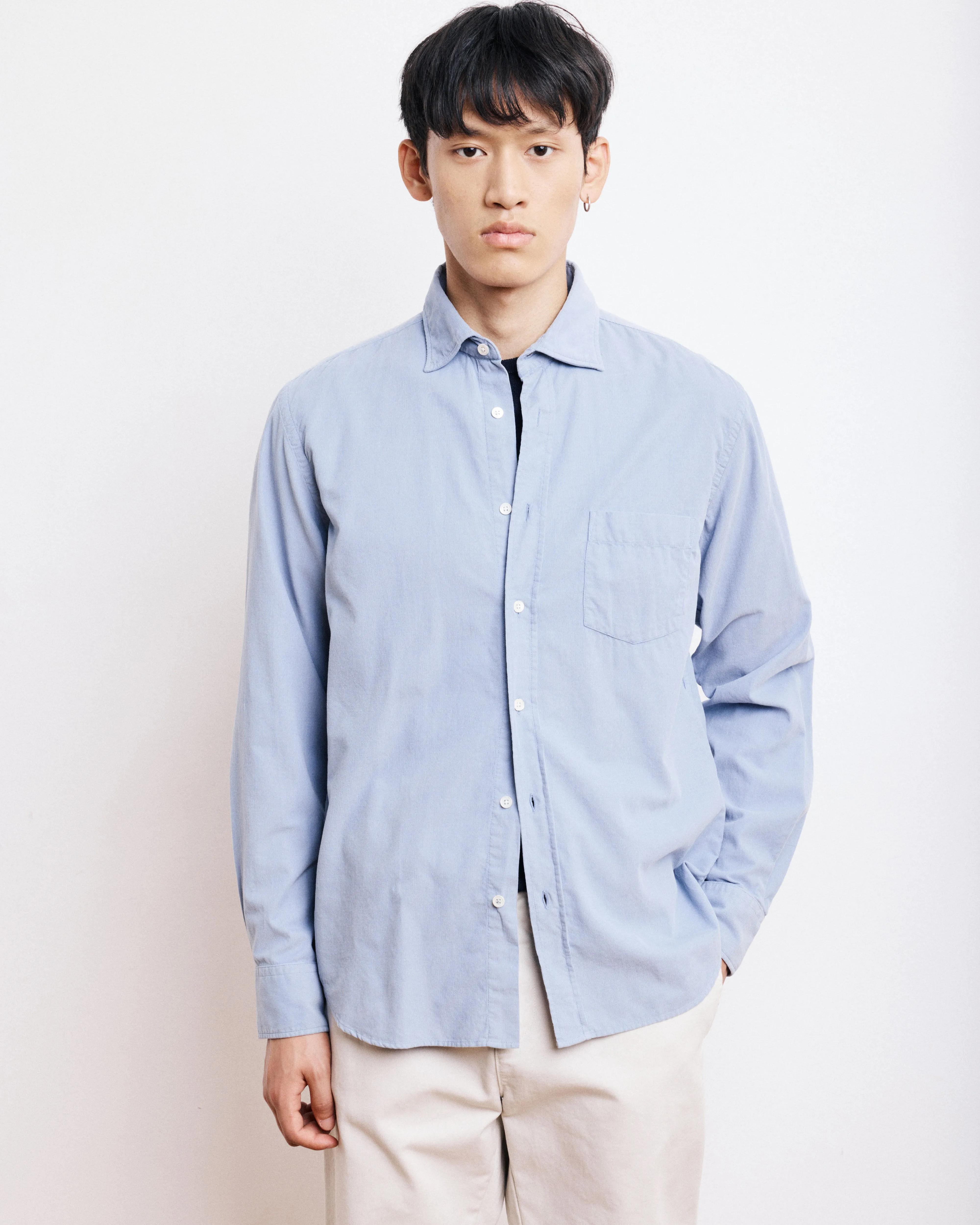 Chemise Homme en Velours Côtelé Bleu Paul sold by Hartford product image thumbnail 3