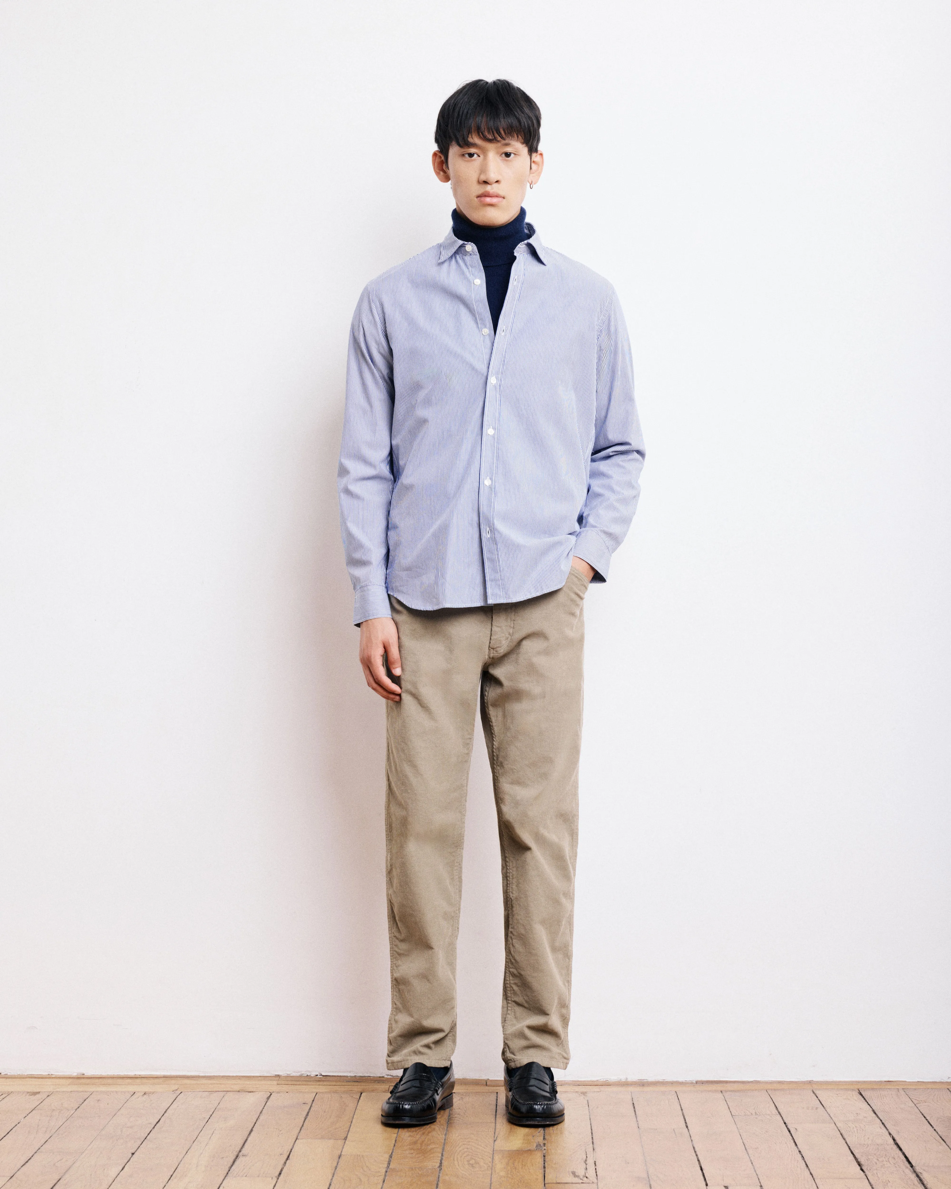 Chemise Homme en Popeline Rayée Bleu Sammy sold by Hartford product image thumbnail 3