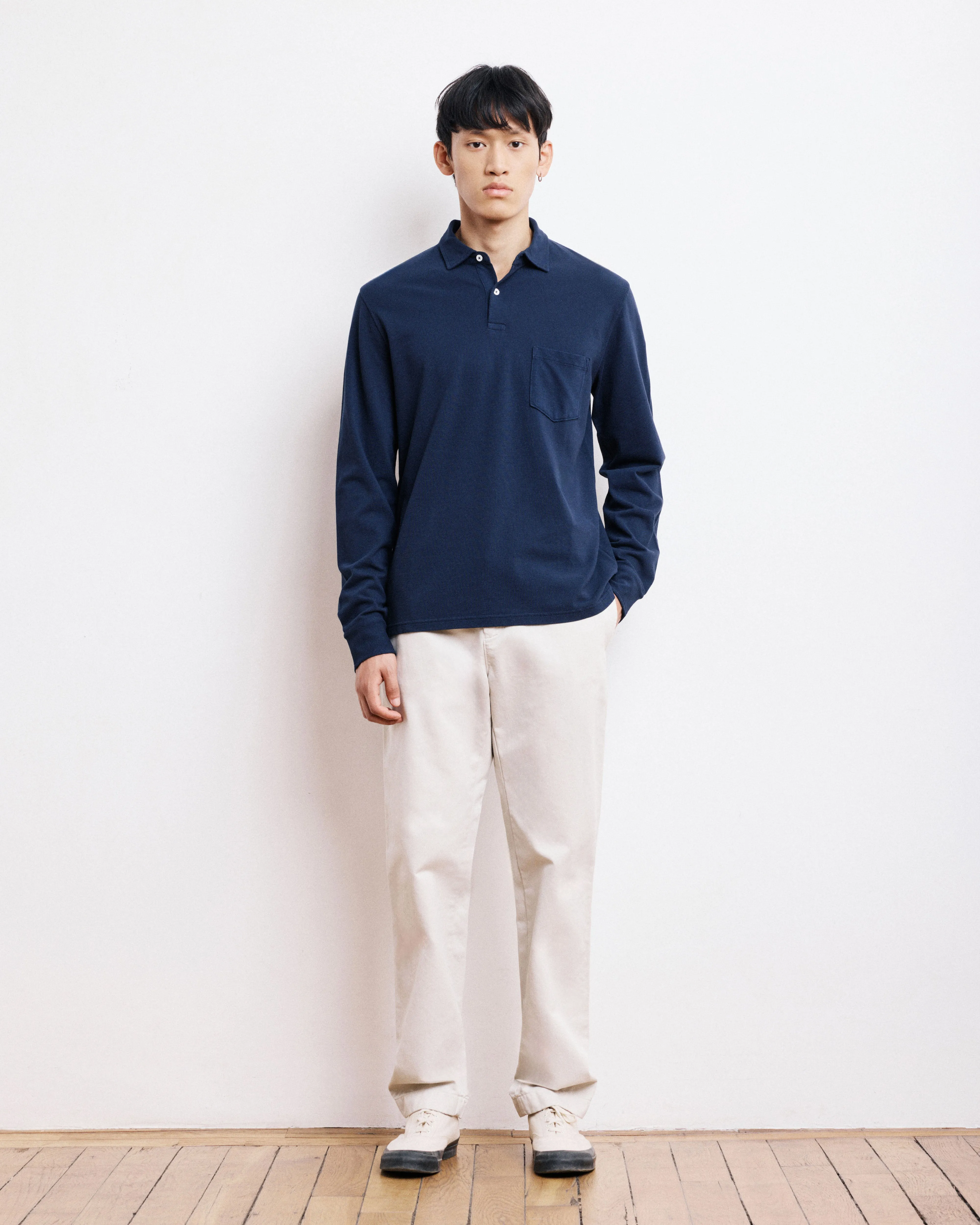 Polo Homme en Piqué de Coton Bleu Marine sold by Hartford