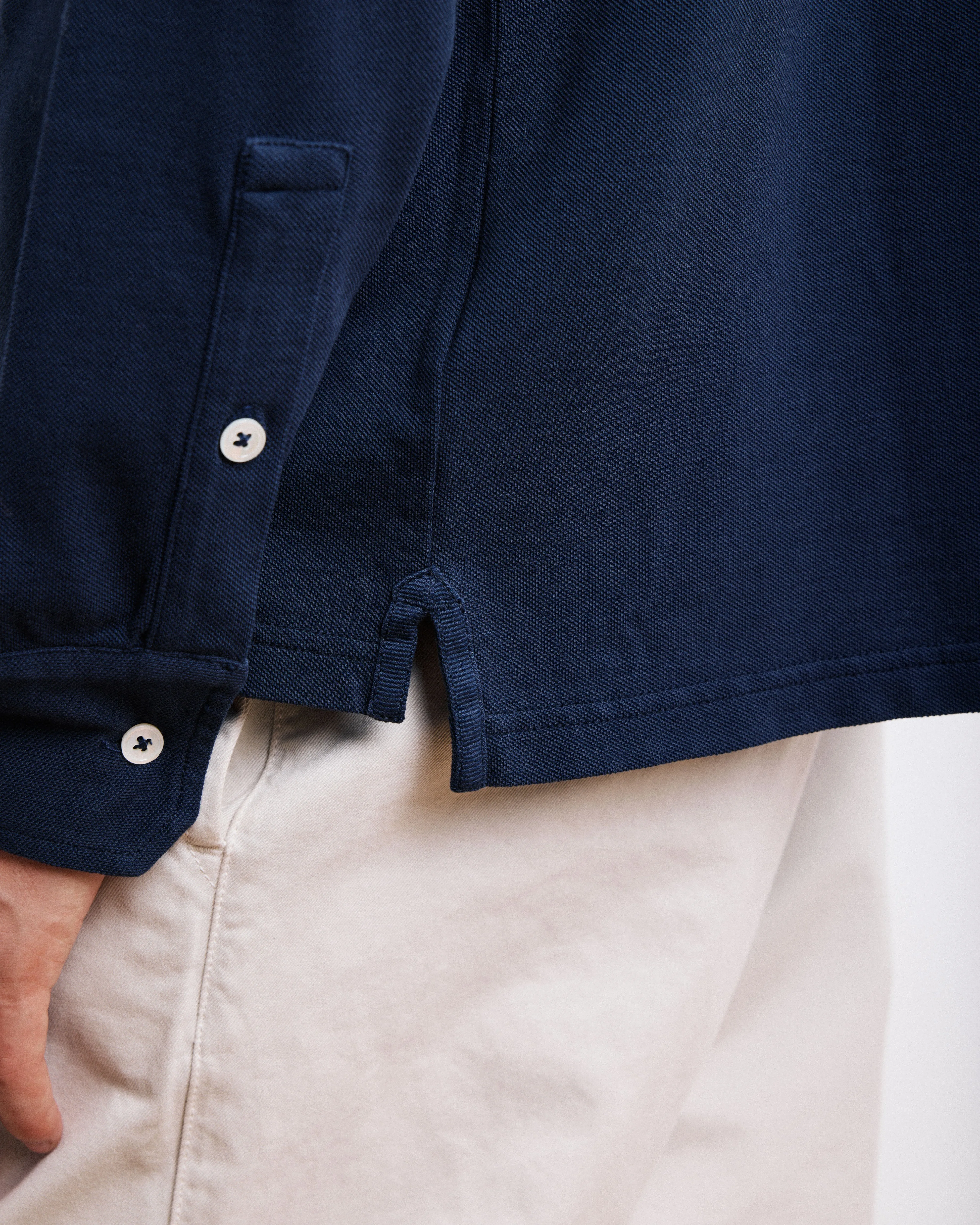 Polo Homme en Piqué de Coton Bleu Marine sold by Hartford product image thumbnail 4