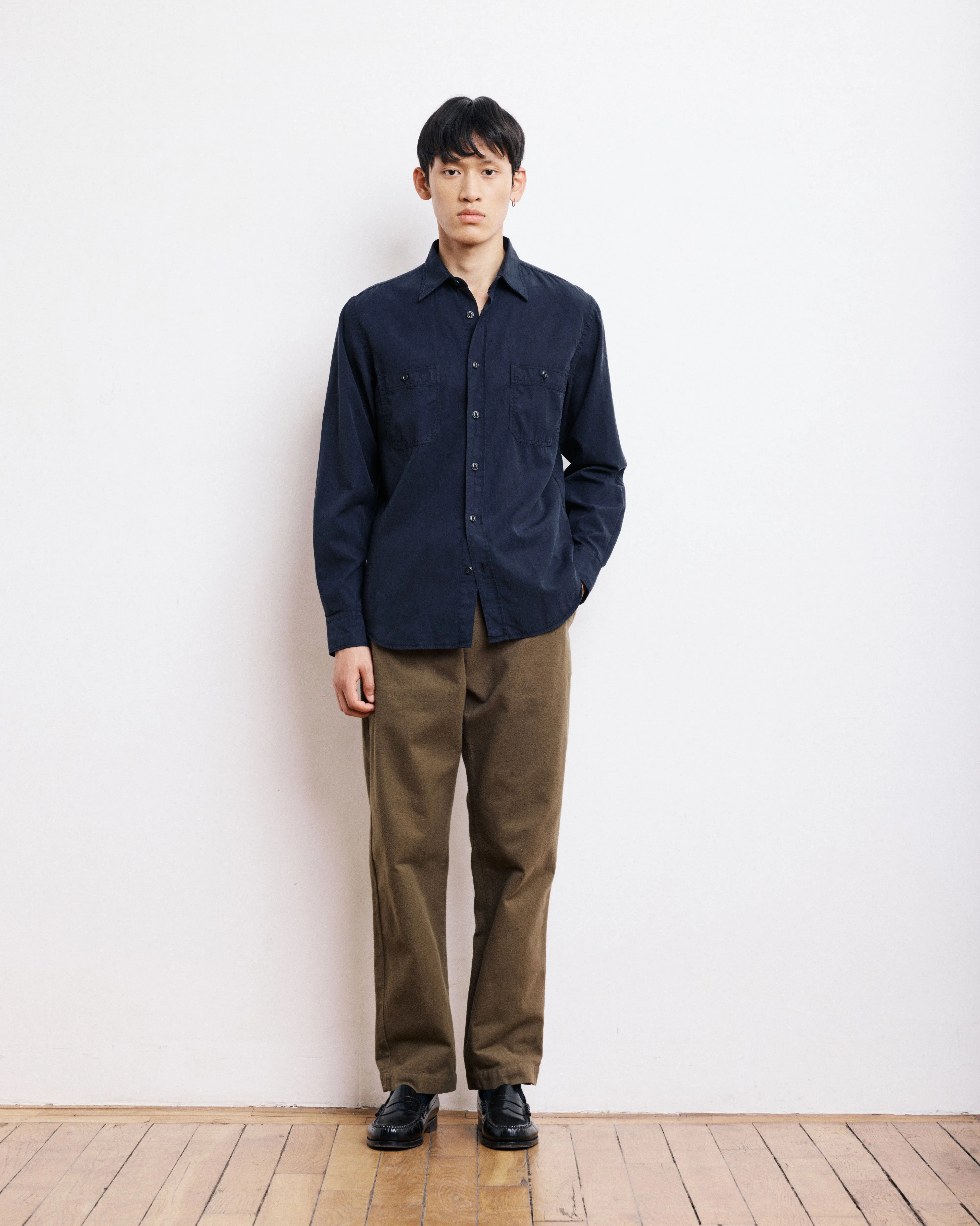 Chemise Homme en Tencel & Coton Bleu Marine Pocket sold by Hartford product image thumbnail 4