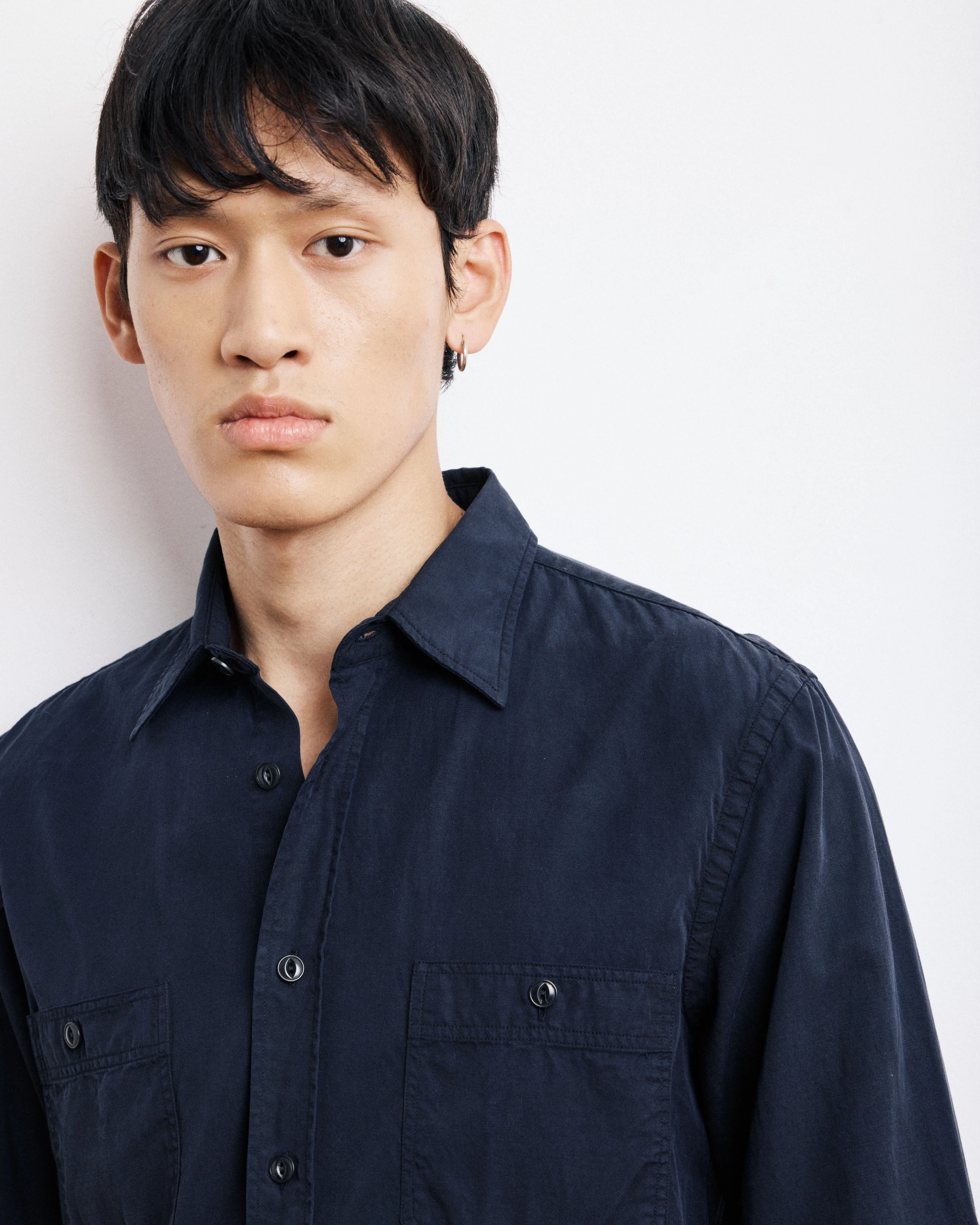 Chemise Homme en Tencel & Coton Bleu Marine Pocket sold by Hartford product image thumbnail 2