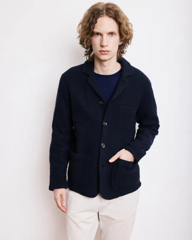 Veste Homme en Laine Bouillie Bleu Marine Light Jacket sold by Hartford