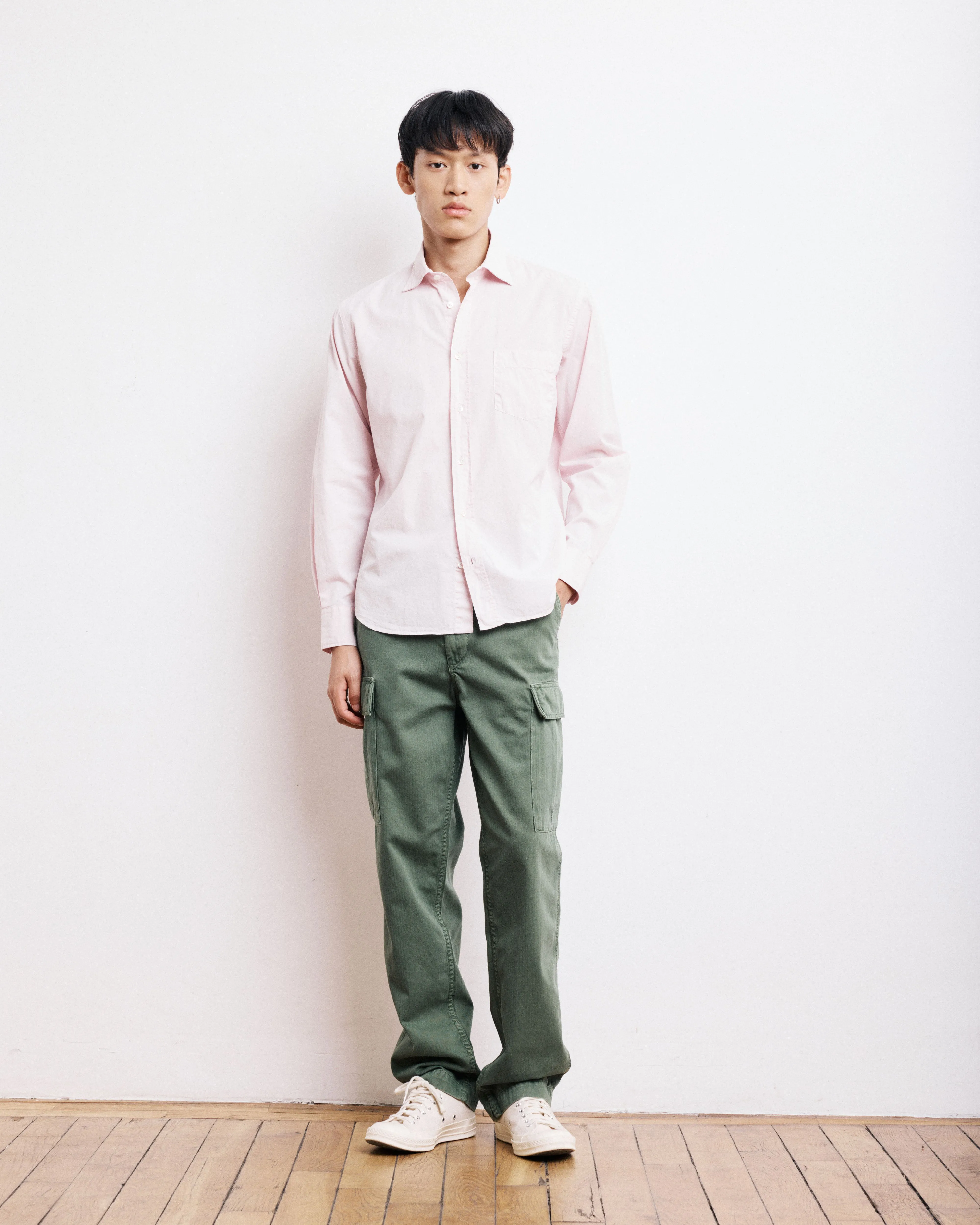 Chemise Homme en Gabardine de coton Rose Paul sold by Hartford product image thumbnail 4