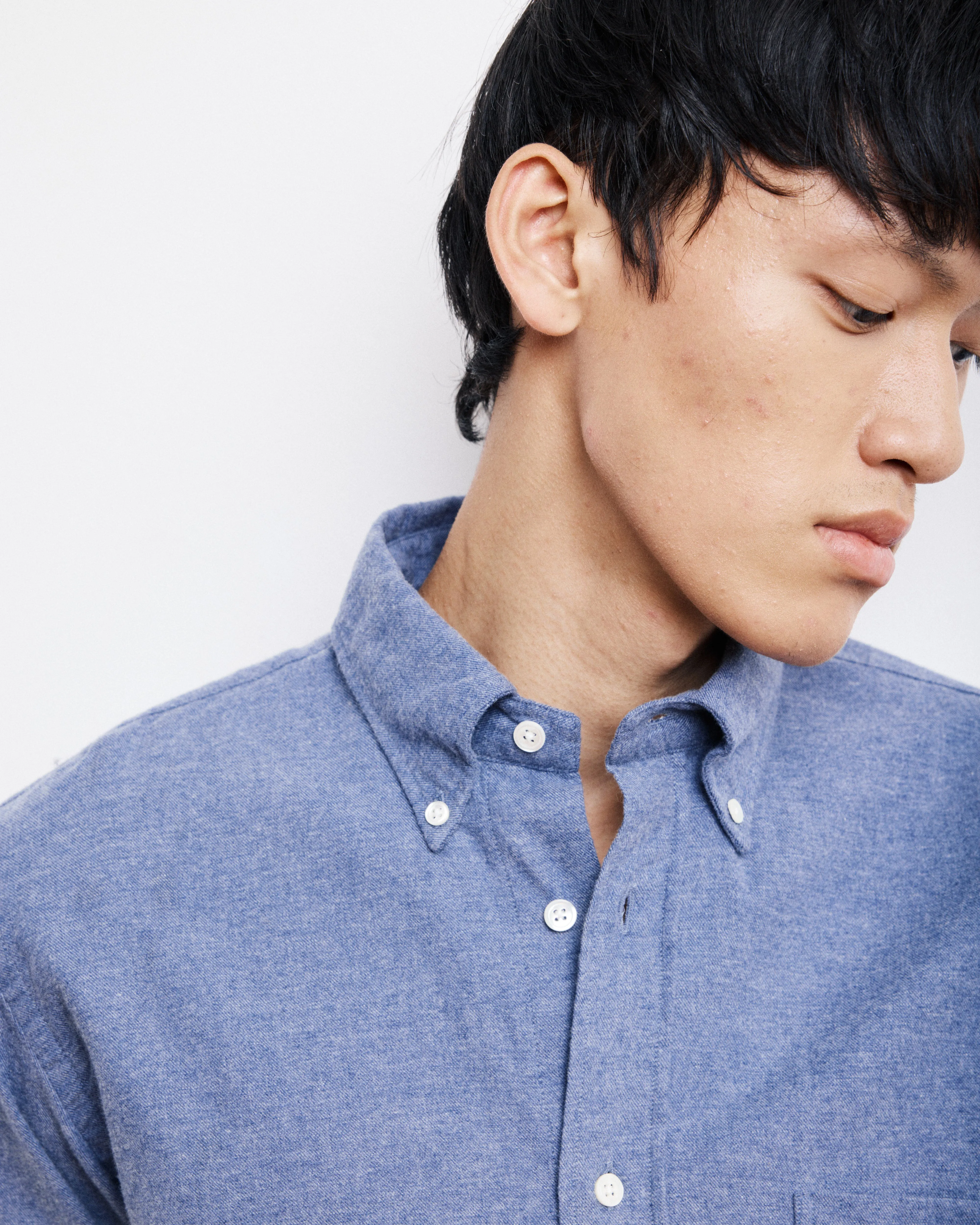 Chemise Homme en Flanelle de Coton Bleu Denim Pitt sold by Hartford product image thumbnail 2