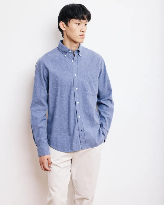 Chemise Homme en Flanelle de Coton Bleu Denim Pitt sold by Hartford