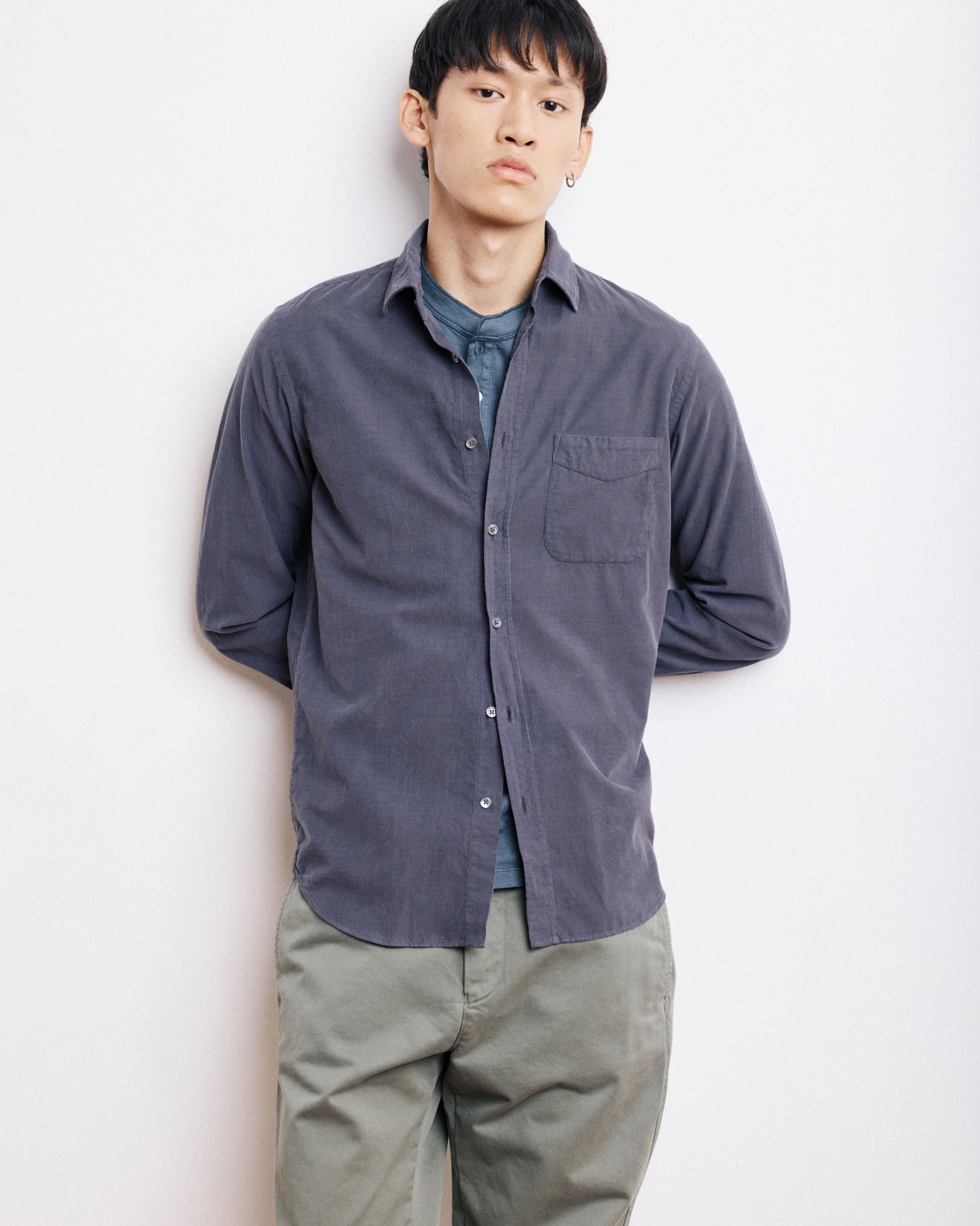 Chemise Homme en Velours Côtelé Carbone Storm sold by Hartford product image thumbnail 3