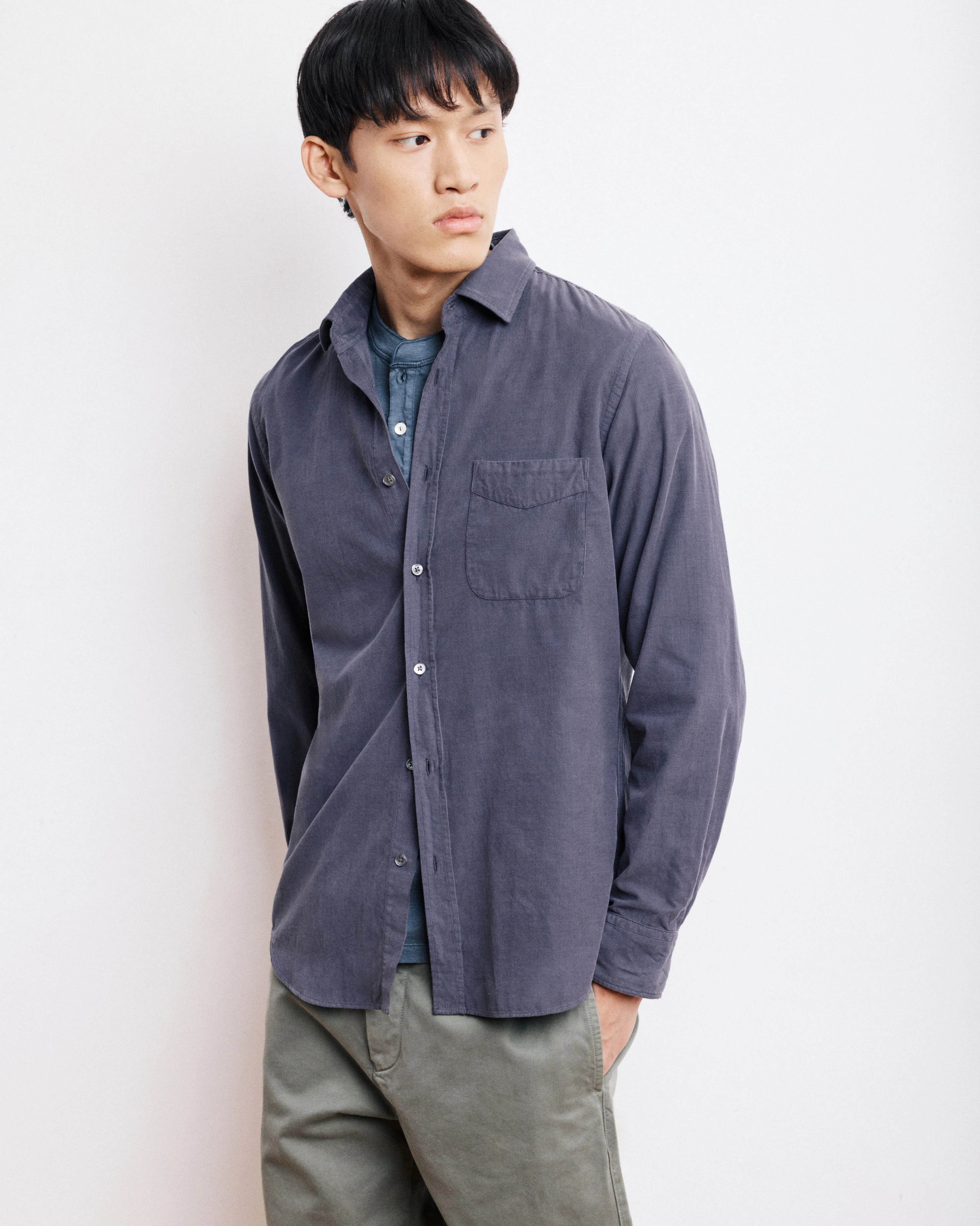 Chemise Homme en Velours Côtelé Carbone Storm sold by Hartford