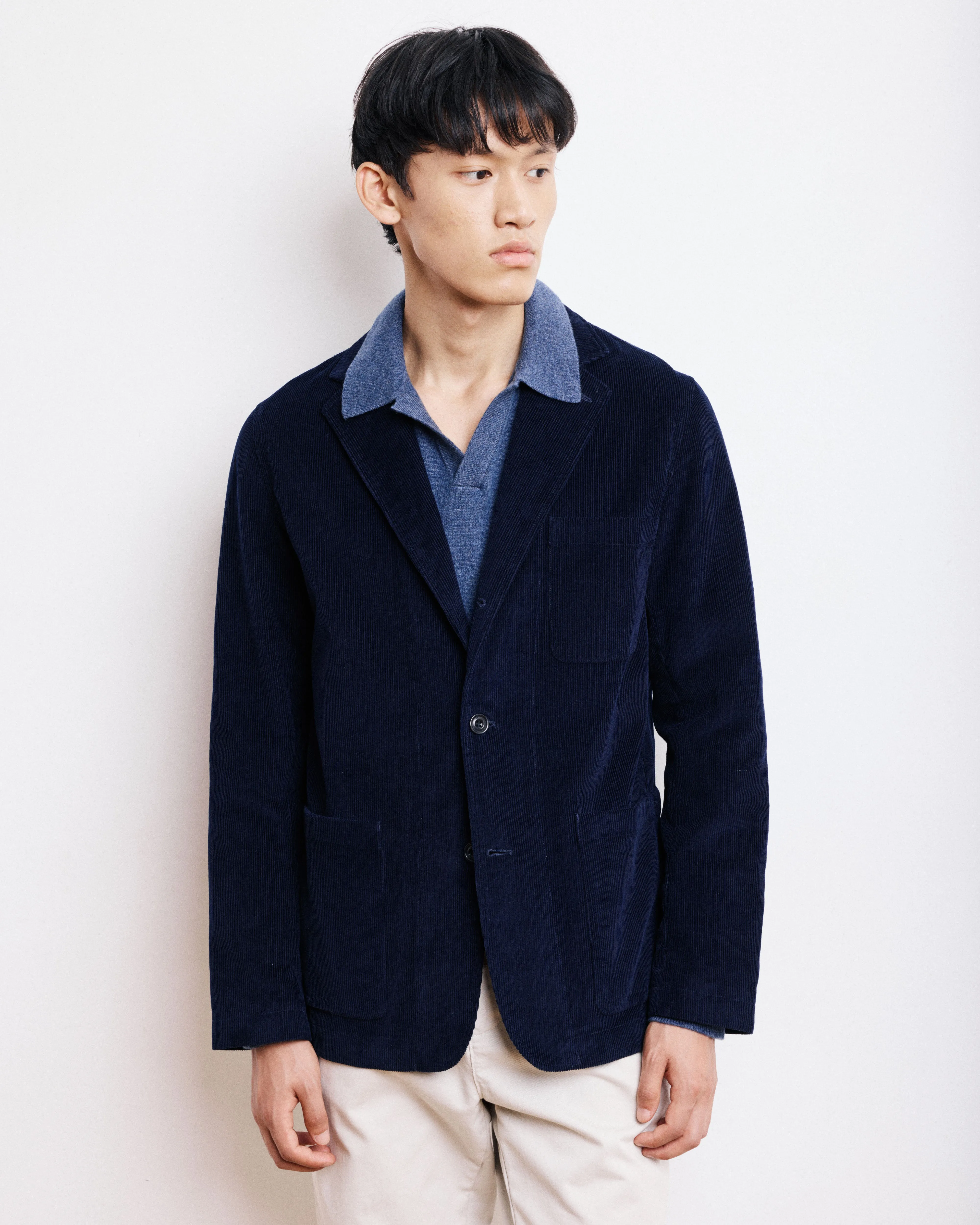 Veste Homme en Velours Côtelé Bleu Marine Jonny sold by Hartford