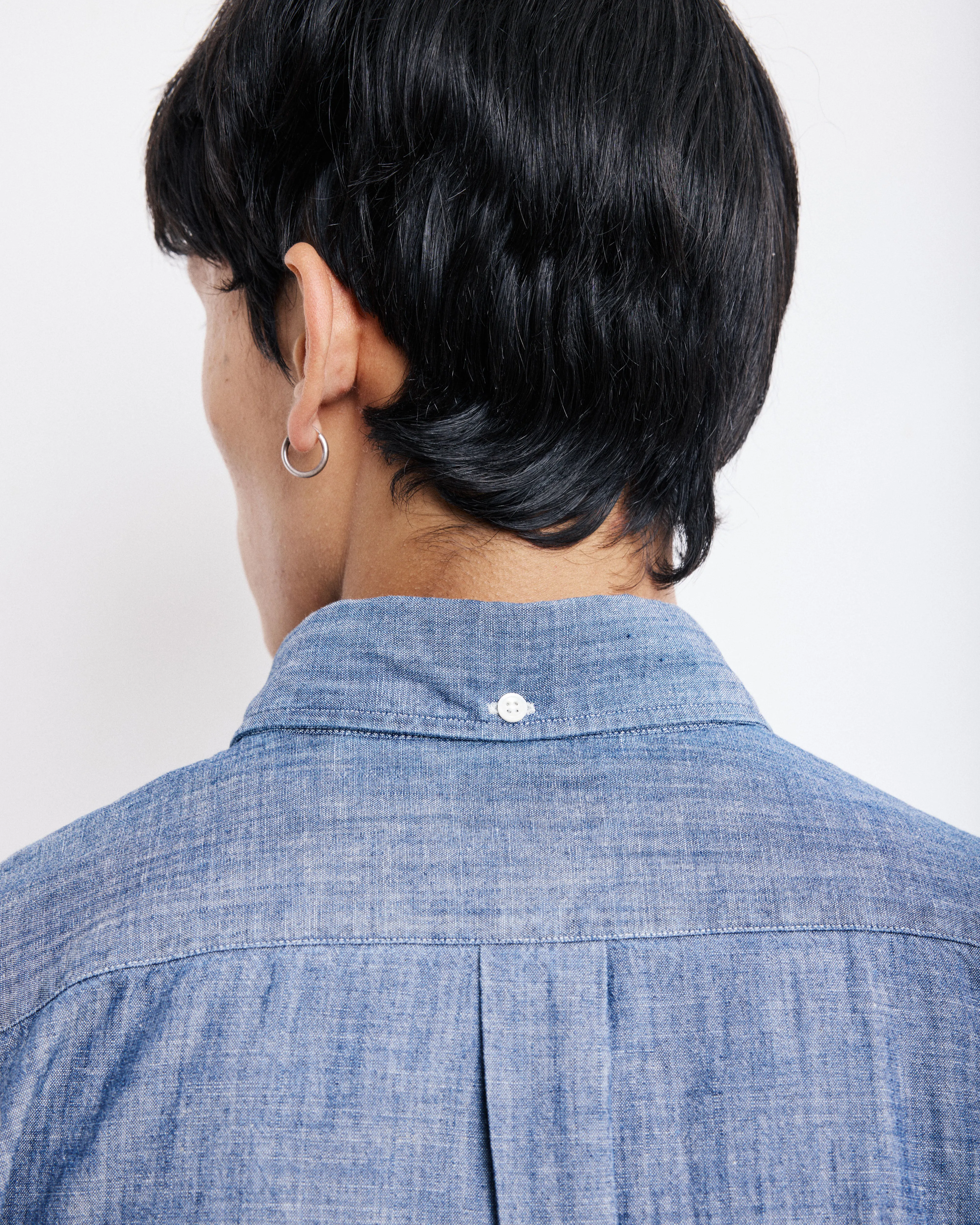 Chemise Homme en Chambray Bleu Indigo Pitt sold by Hartford product image thumbnail 3