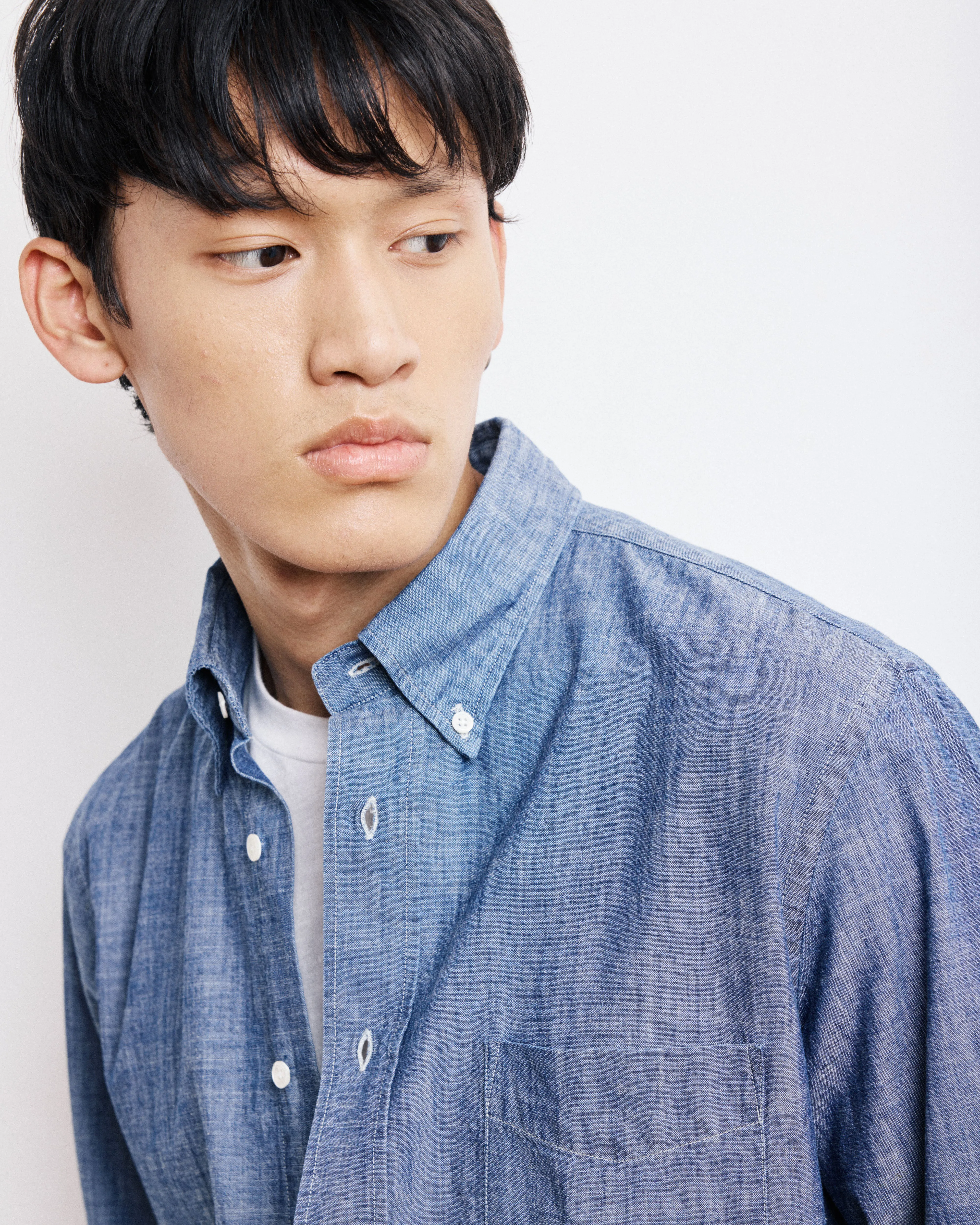 Chemise Homme en Chambray Bleu Indigo Pitt sold by Hartford product image thumbnail 2