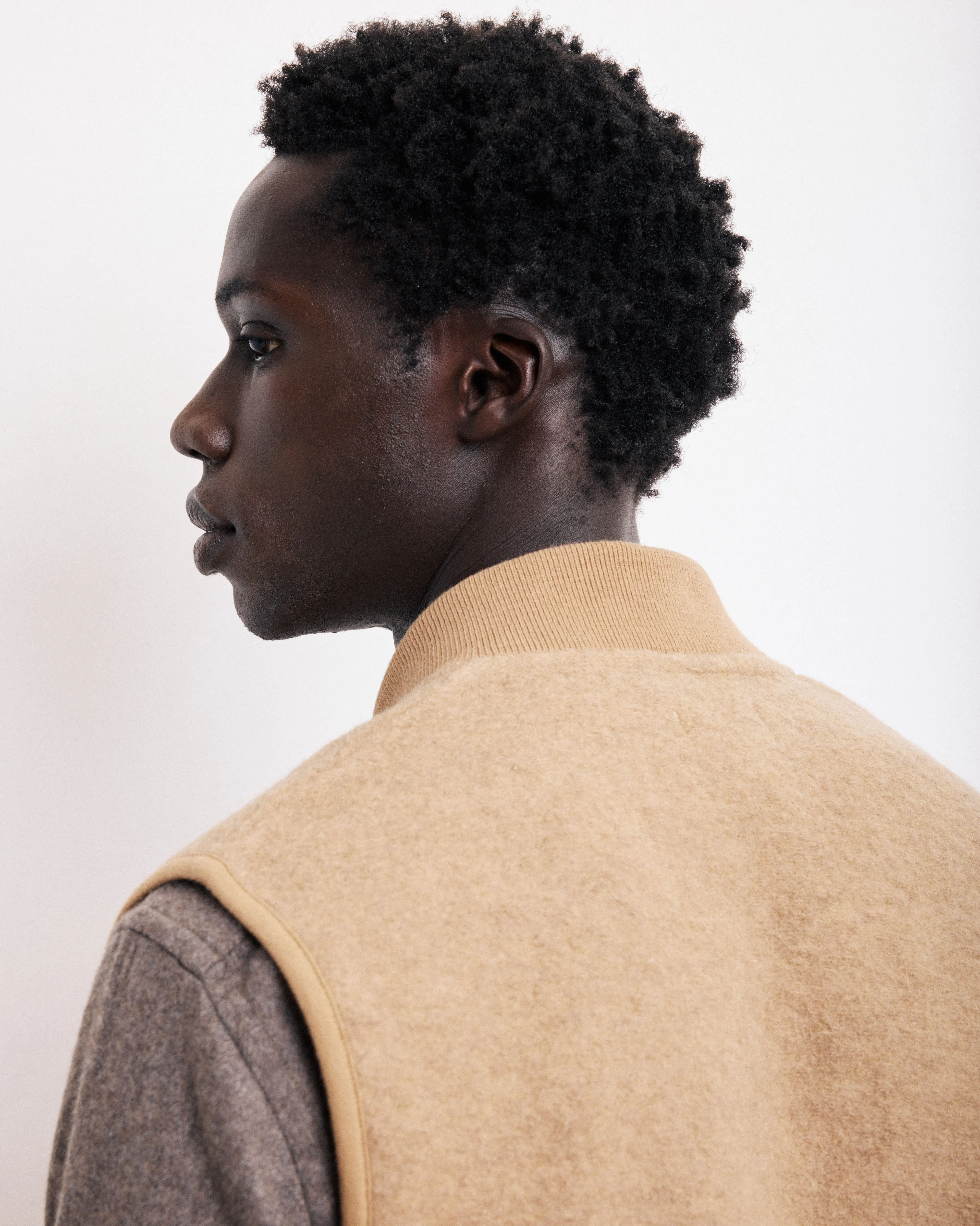 Gilet Homme en Laine Bouillie Camel Vest sold by Hartford product image thumbnail 2