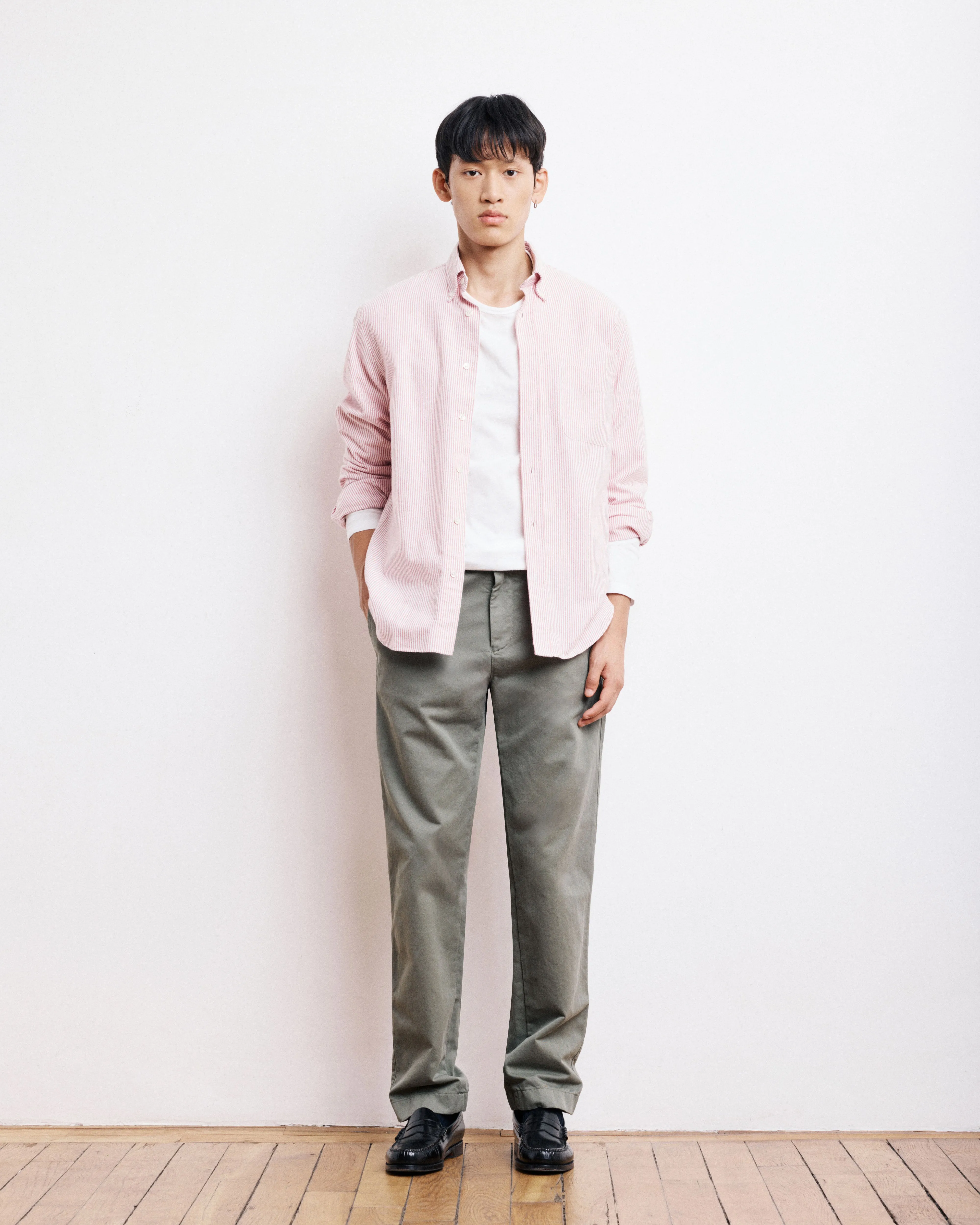 Chemise Homme en Oxford de Coton Rouge Pitt sold by Hartford product image thumbnail 5