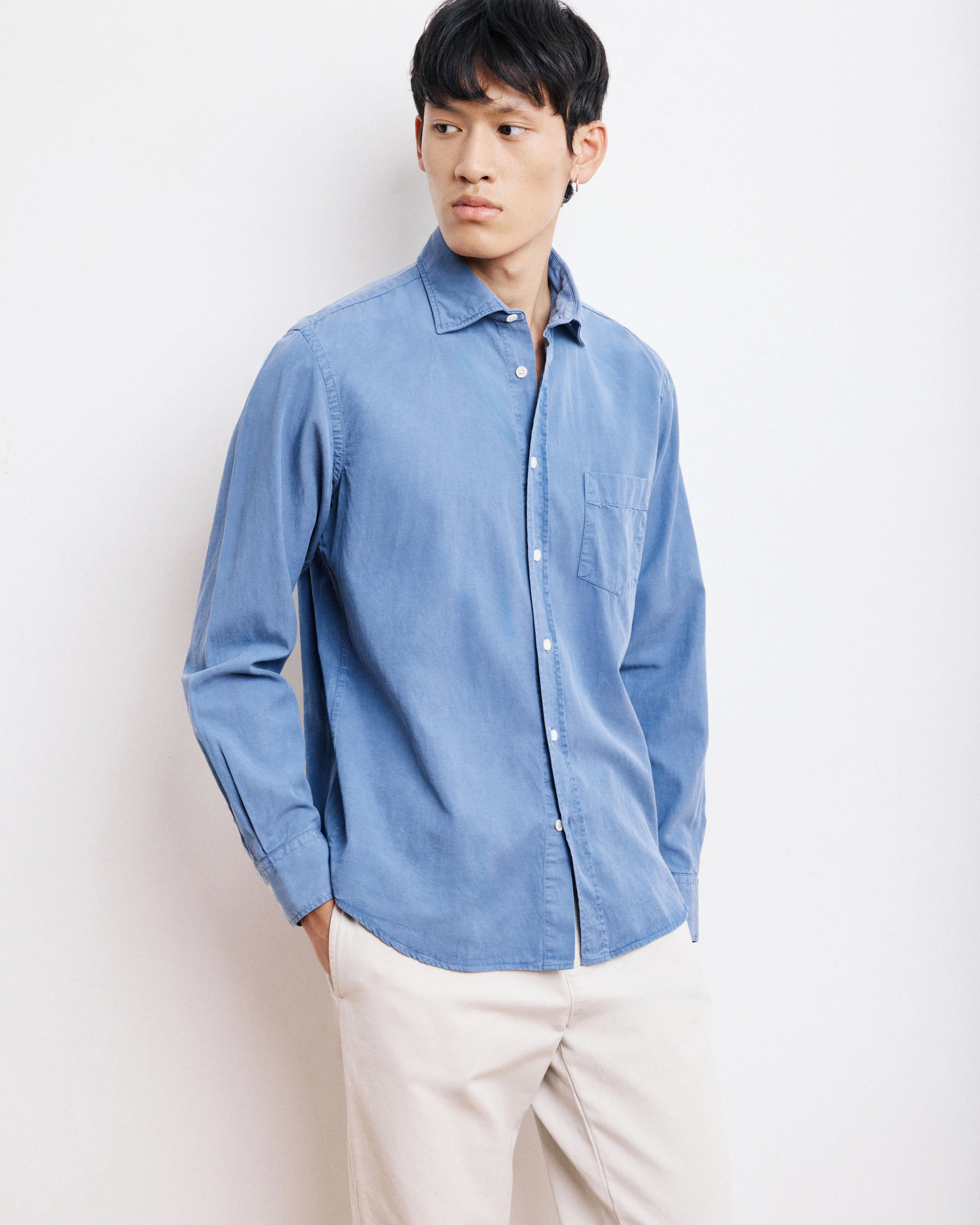 Chemise Homme en Tencel & Coton Bleu Denim Paul sold by Hartford