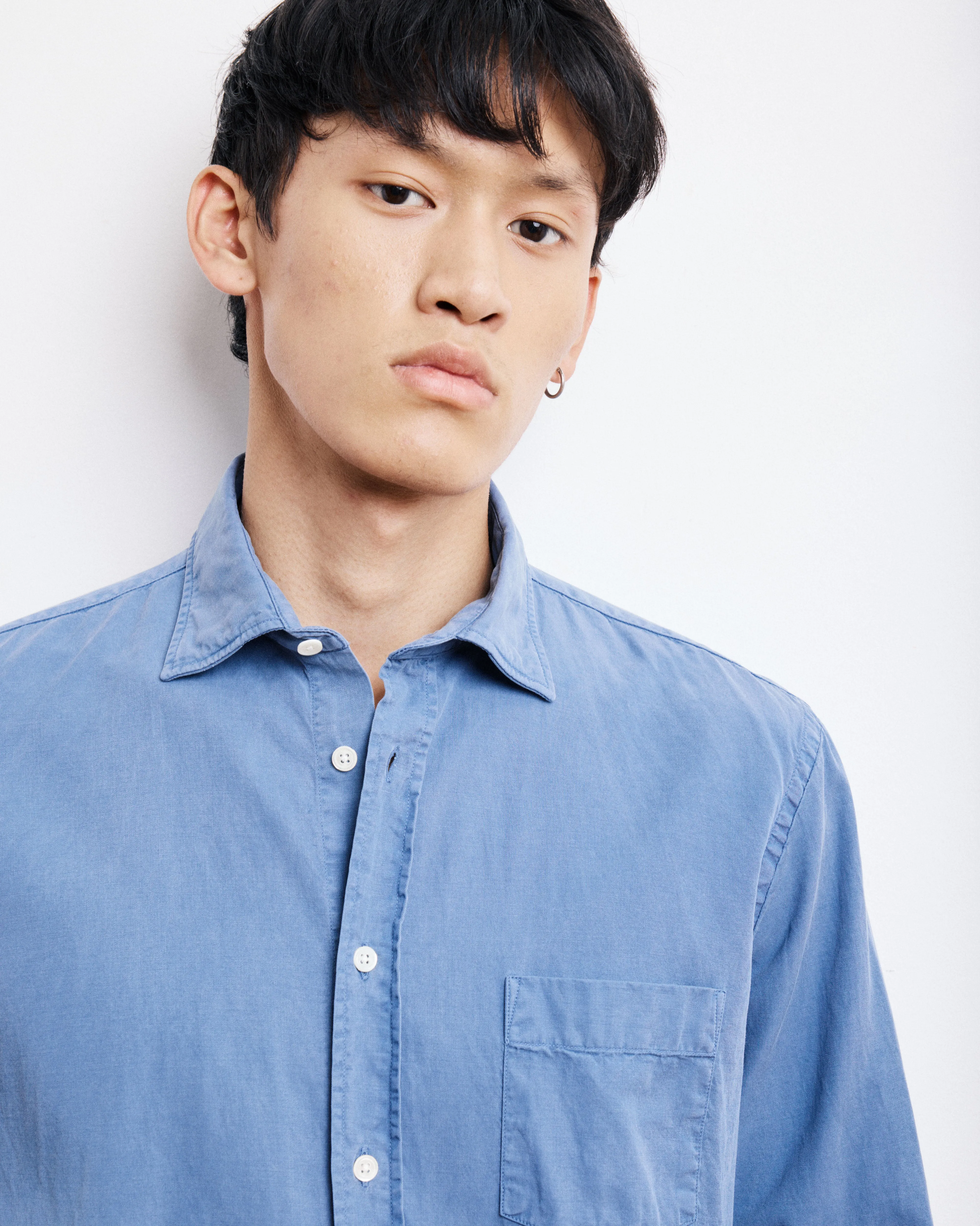 Chemise Homme en Tencel & Coton Bleu Denim Paul sold by Hartford product image thumbnail 2