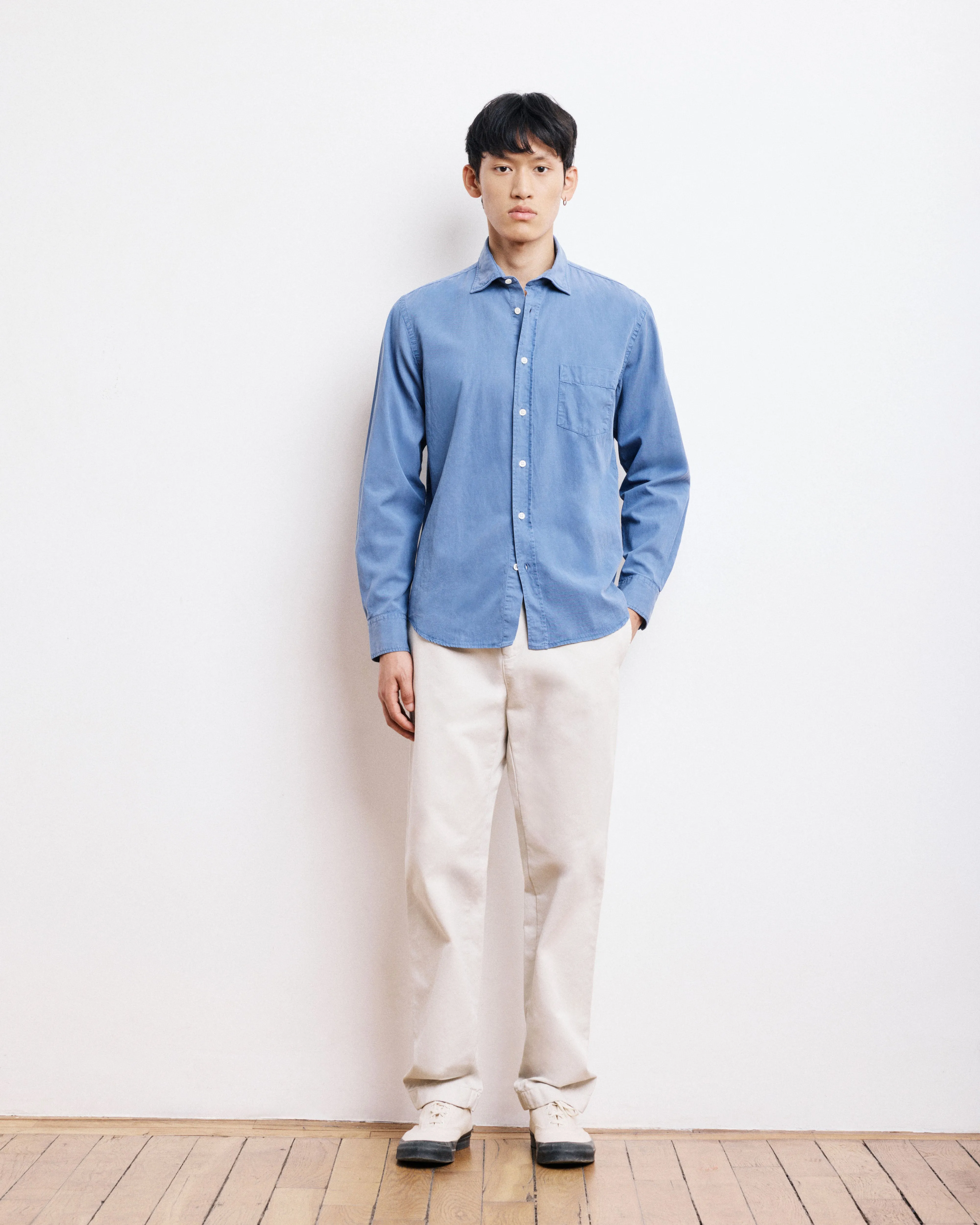 Chemise Homme en Tencel & Coton Bleu Denim Paul sold by Hartford product image thumbnail 4