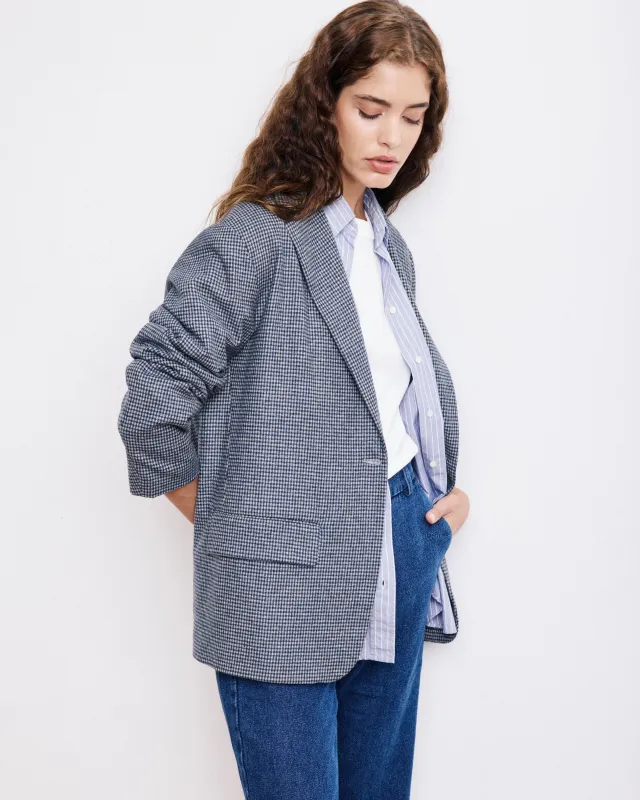 Veste Femme en Laine Bleu Marine & Gris Victo sold by Hartford