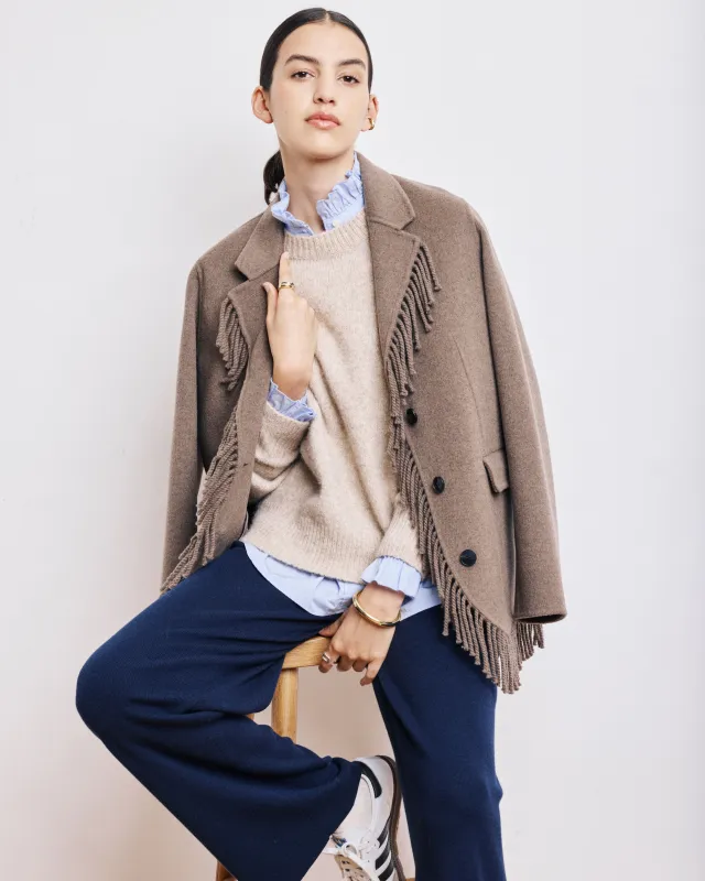 Veste Femme en Laine Double Face Taupe Chiné Vermont sold by Hartford