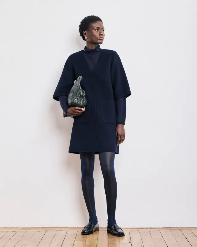 Robe Femme en Laine Double Face Bleu Marine Reja sold by Hartford