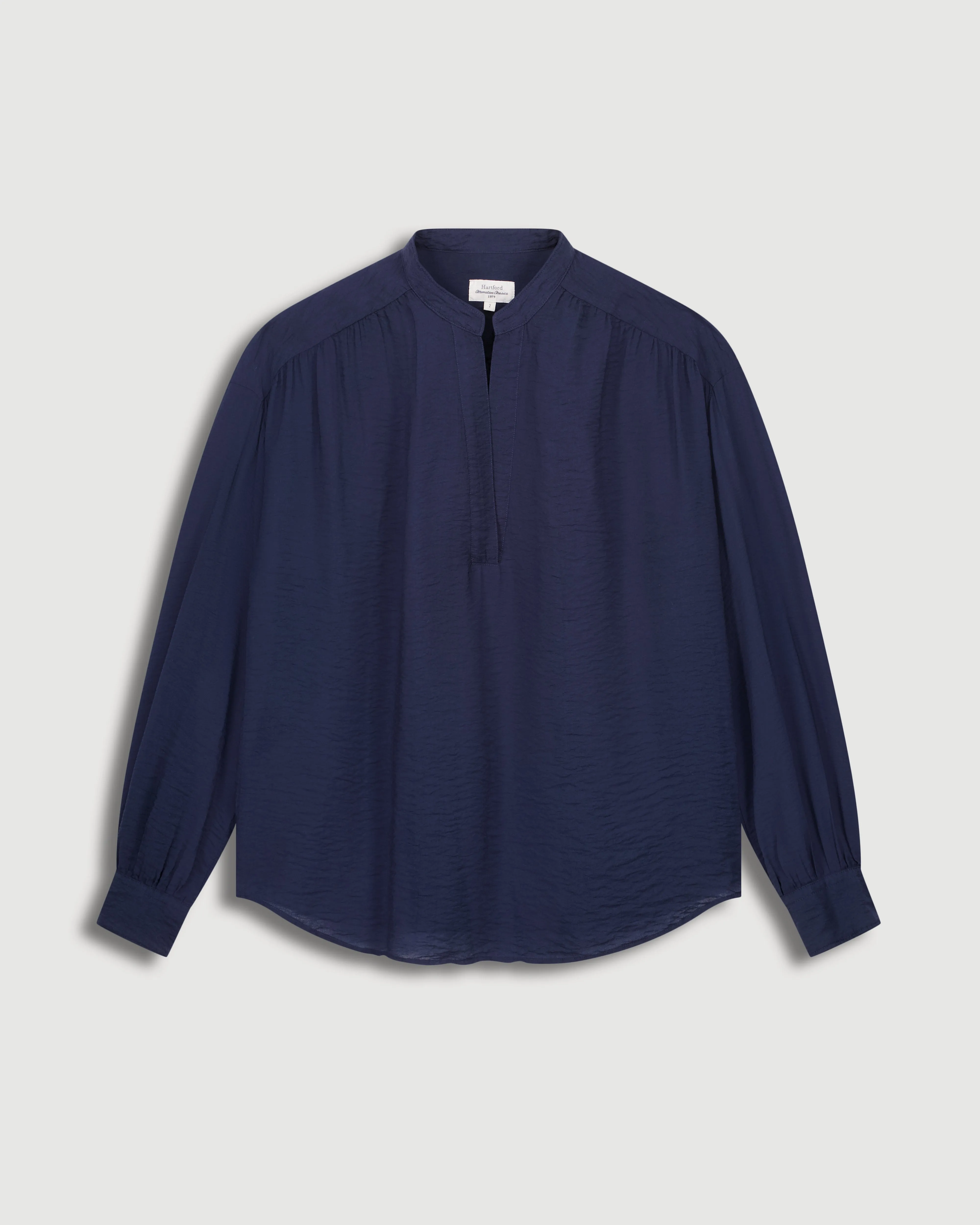 Blouse Femme en Viscose Froissée Bleu Marine Calo sold by Hartford product image thumbnail 4