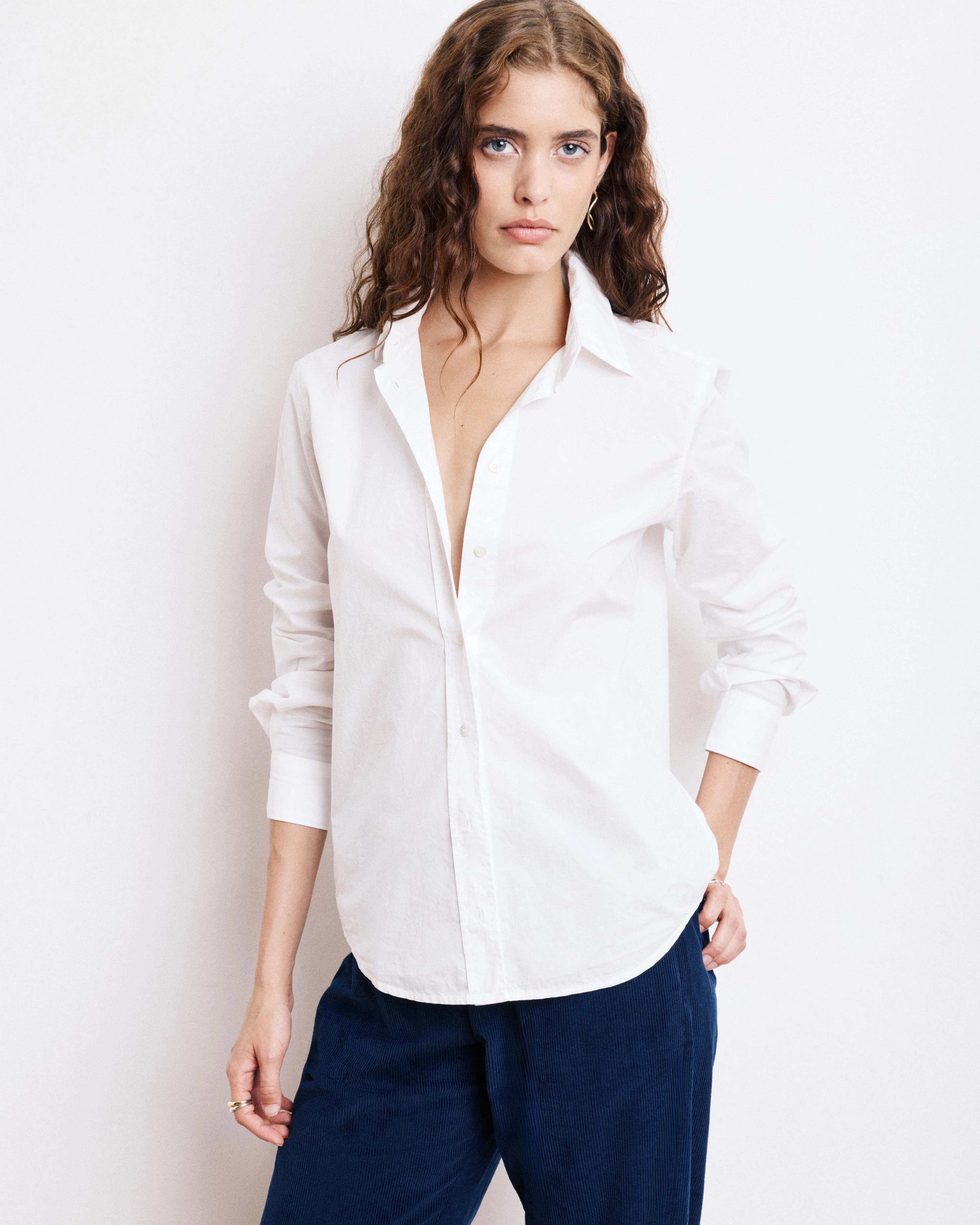 Chemise Femme en Popeline de Coton Blanche Coraz sold by Hartford product image thumbnail 2