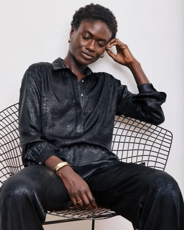 Blouse Femme en Lamé Noir Clarisse sold by Hartford