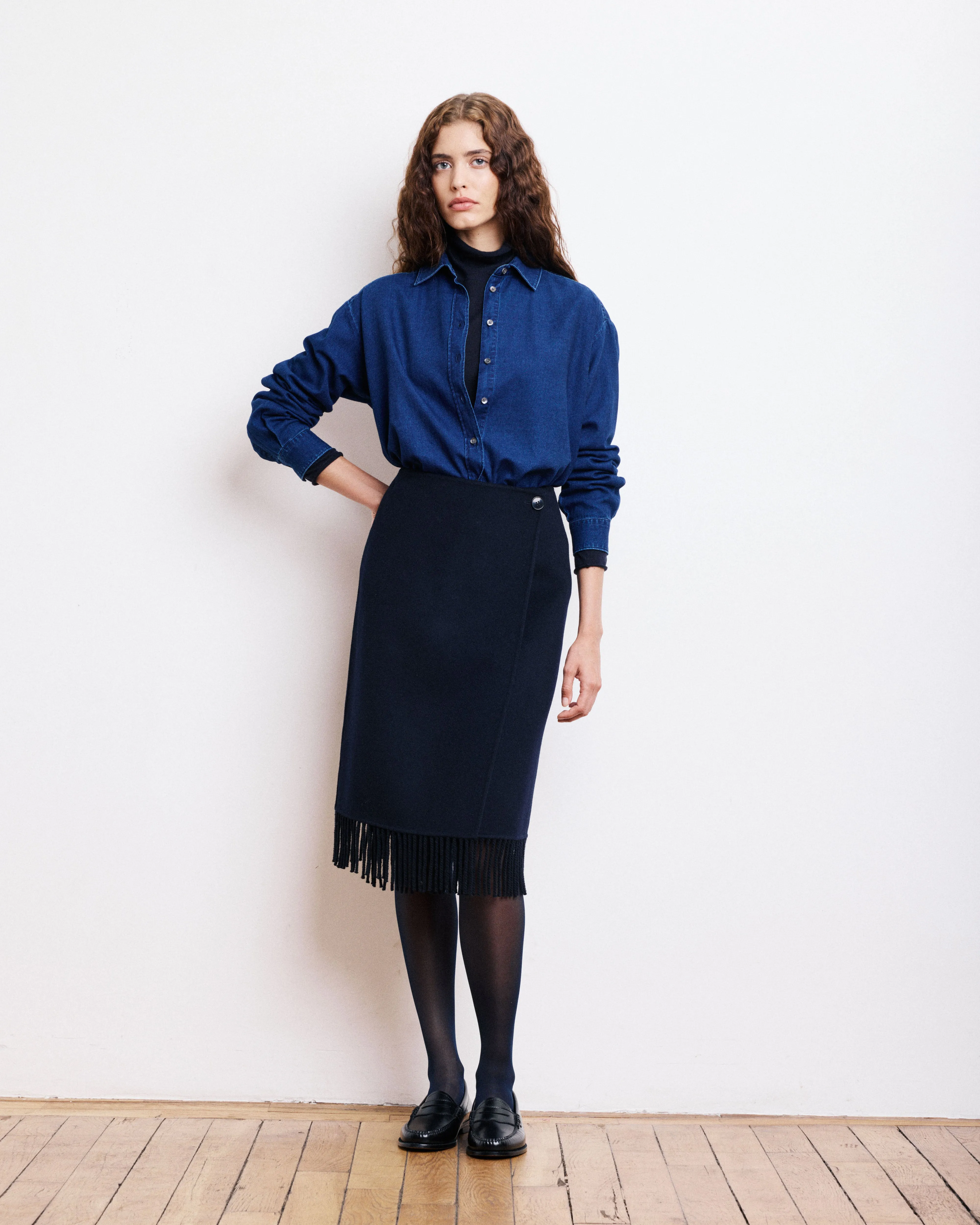 Chemise Femme en Coton Bleu Indigo Cinema sold by Hartford product image thumbnail 3