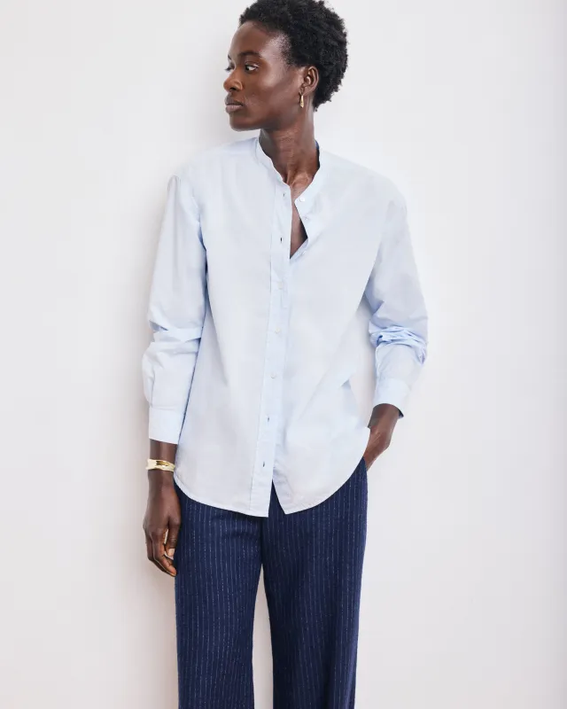 Chemise Femme en Popeline de Coton Bleu Ciel Cristal sold by Hartford