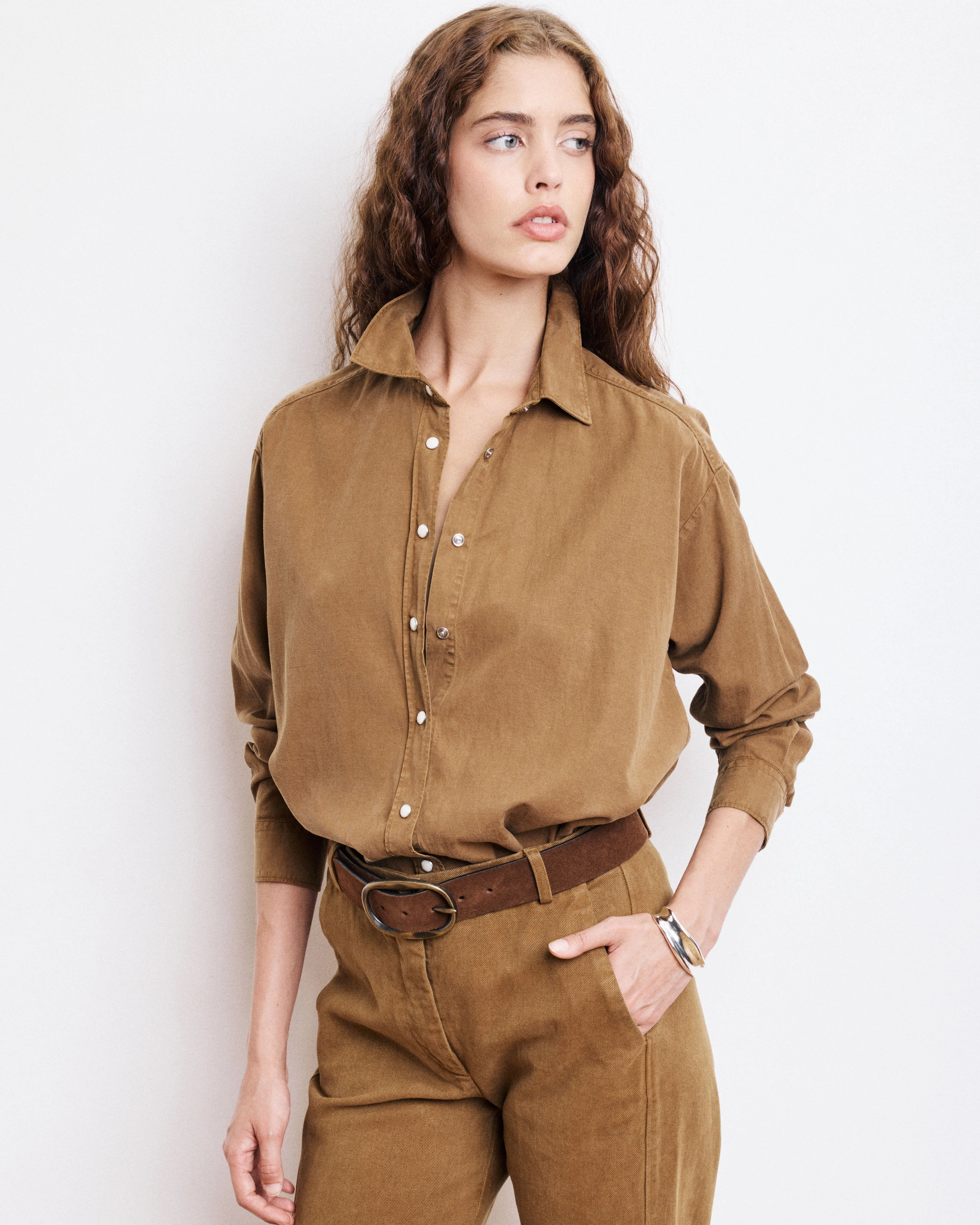 Chemise Femme en Tencel, Coton & Lin Mocha Cinema sold by Hartford product image thumbnail 4