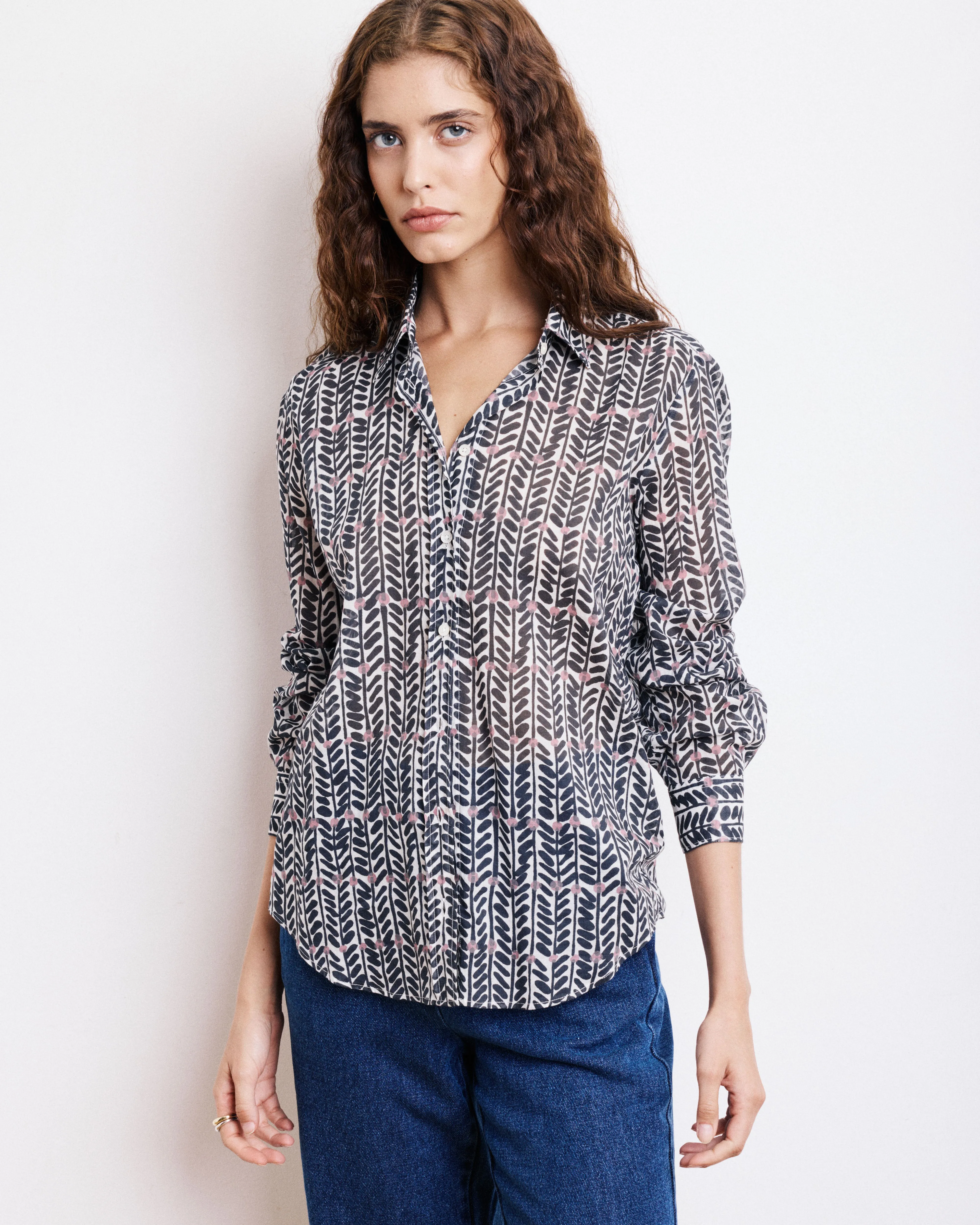 Chemise Femme en Coton Imprimé Bleu Marine Coraz sold by Hartford product image thumbnail 2