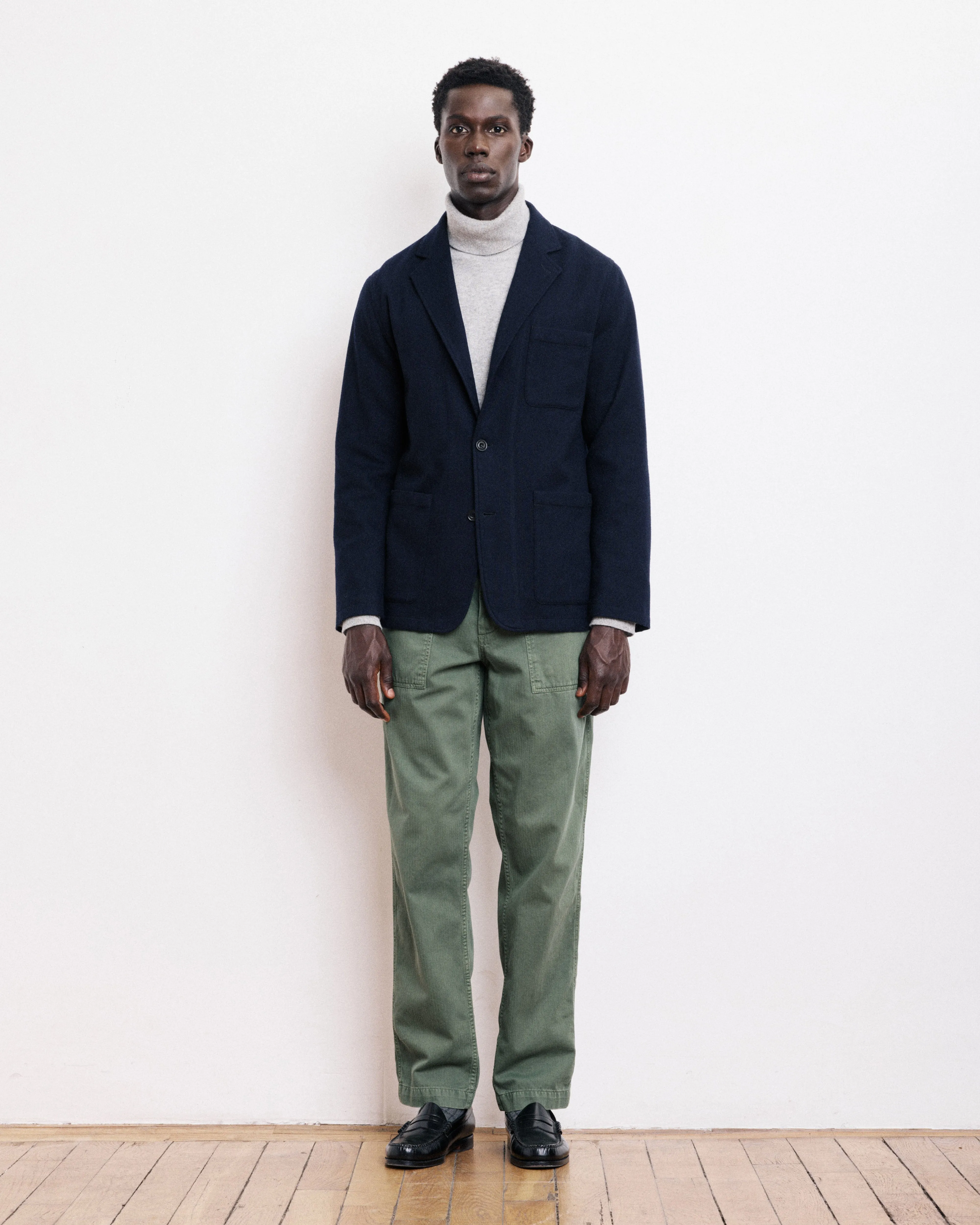 Veste Homme en Flanelle de Laine Bleu Marine Jonny sold by Hartford product image thumbnail 5