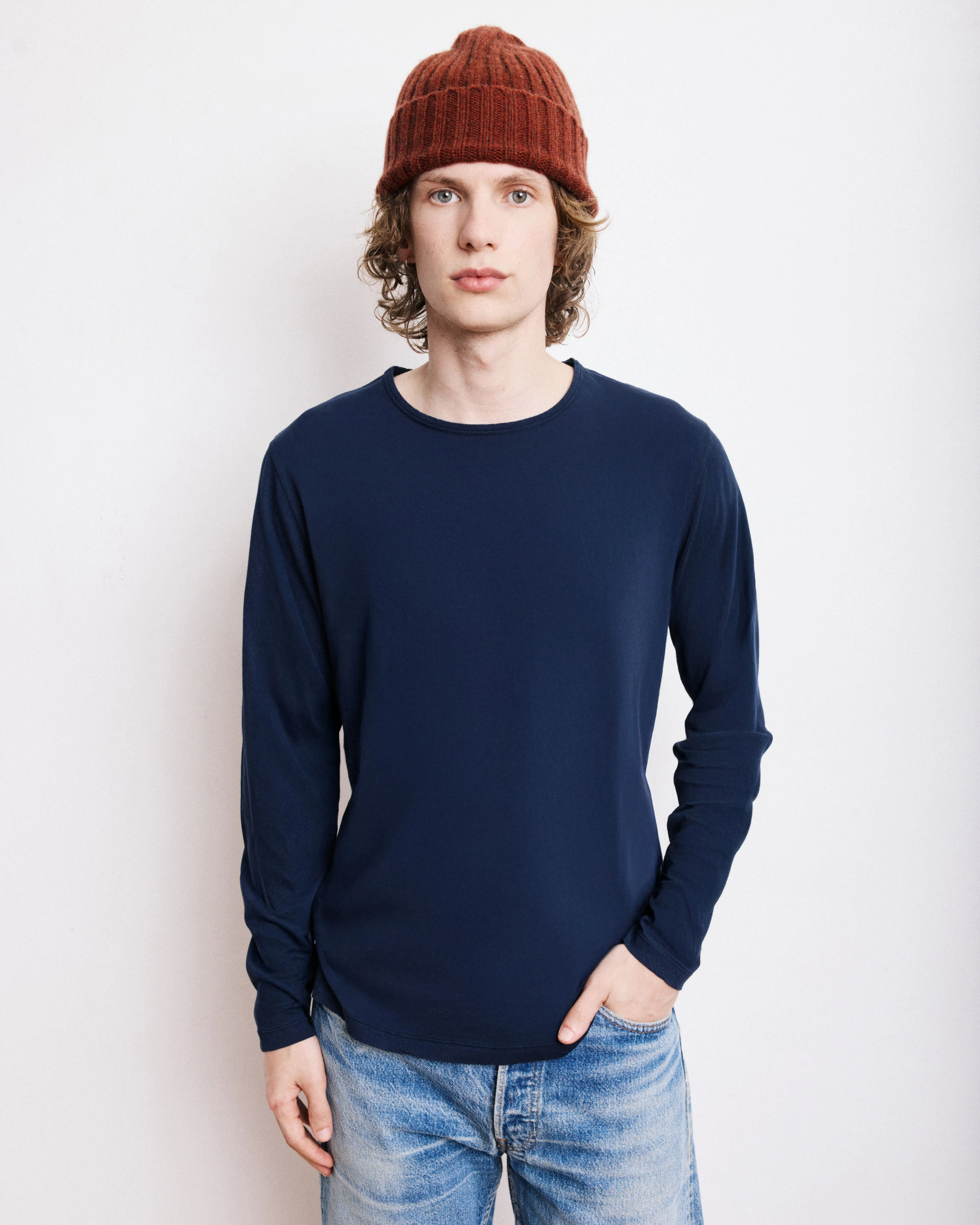 T-Shirt Homme en Jersey Léger Bleu Marine Light Crew sold by Hartford