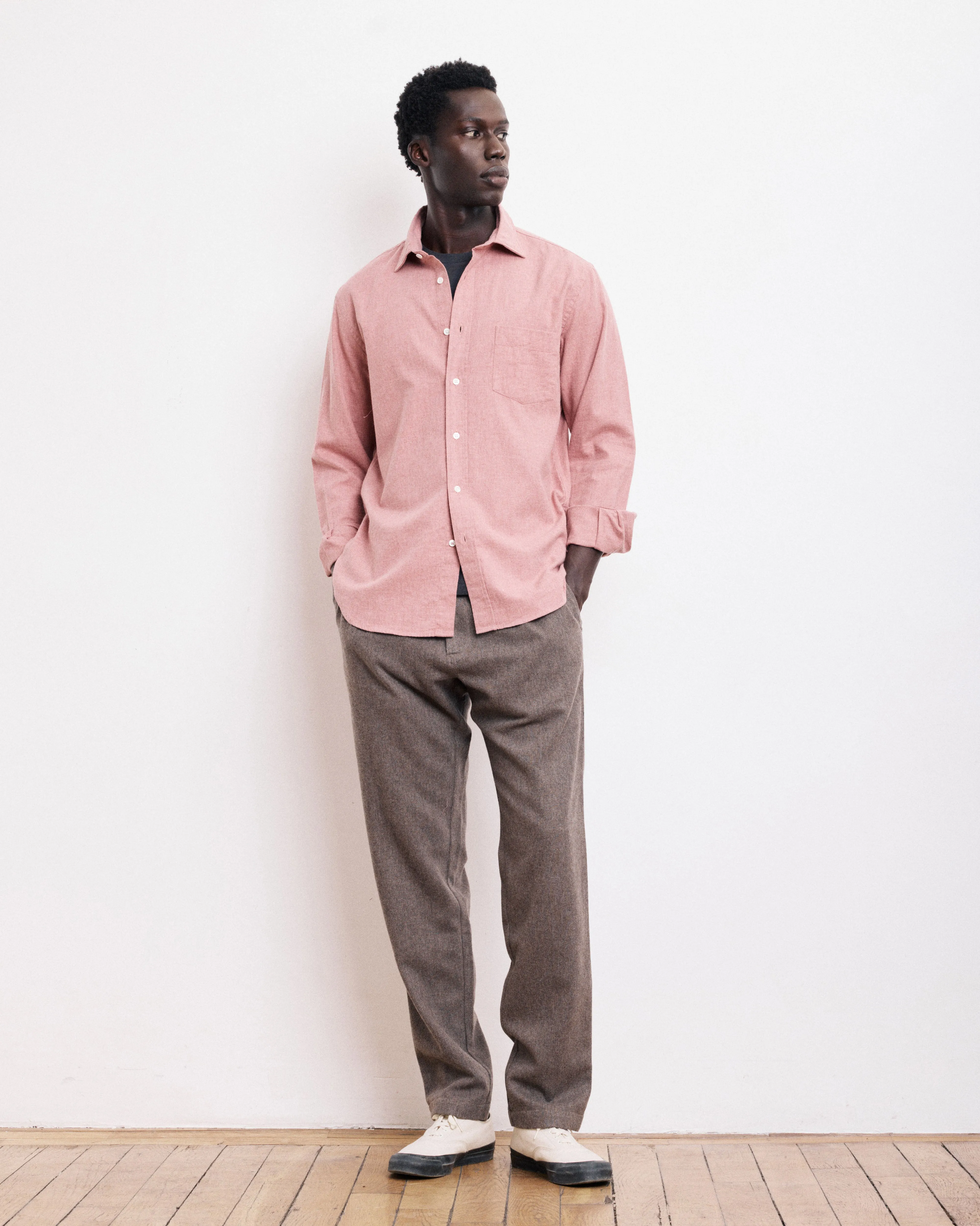 Chemise Homme en Flanelle de Coton Rouge Paul sold by Hartford product image thumbnail 5