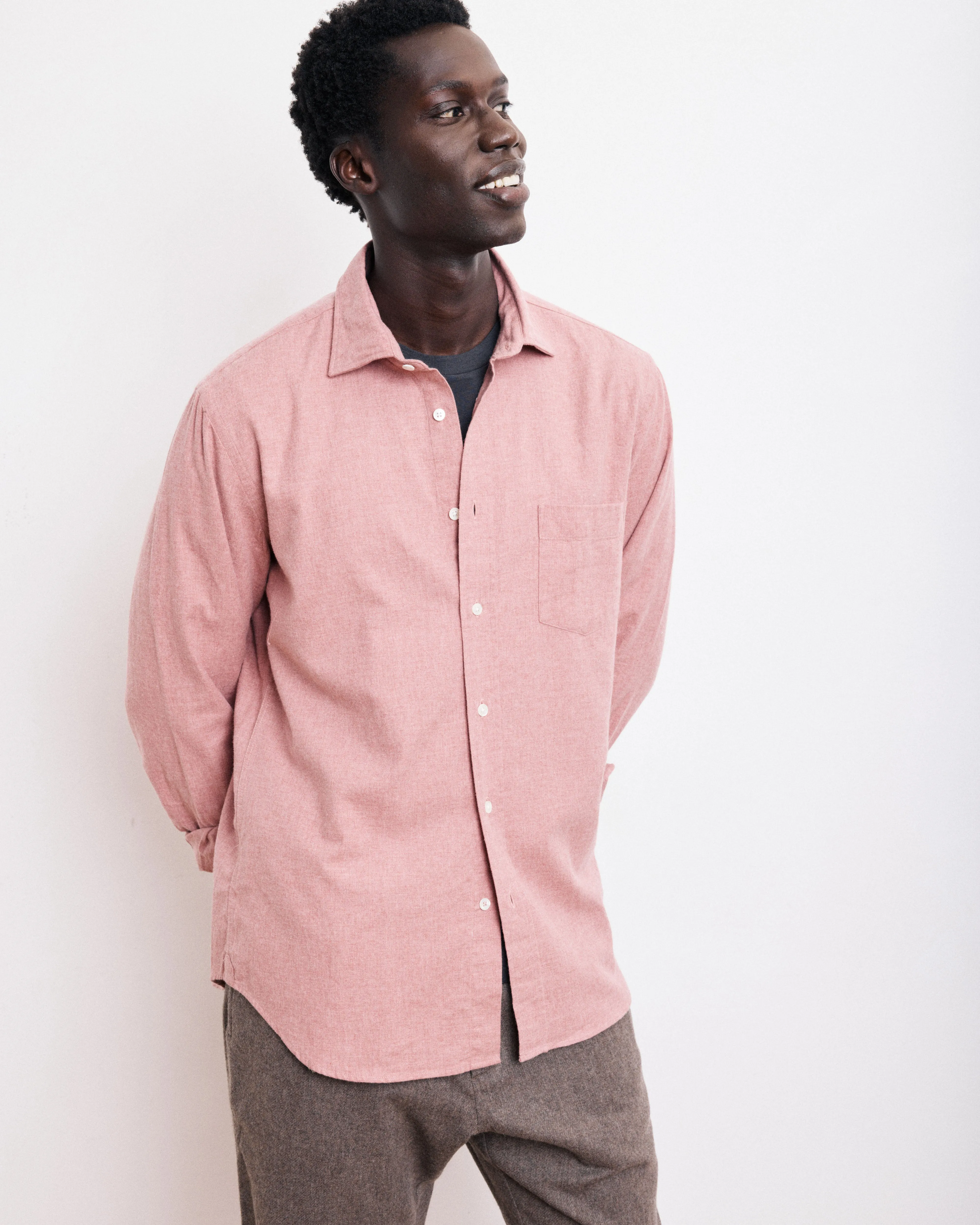 Chemise Homme en Flanelle de Coton Rouge Paul sold by Hartford