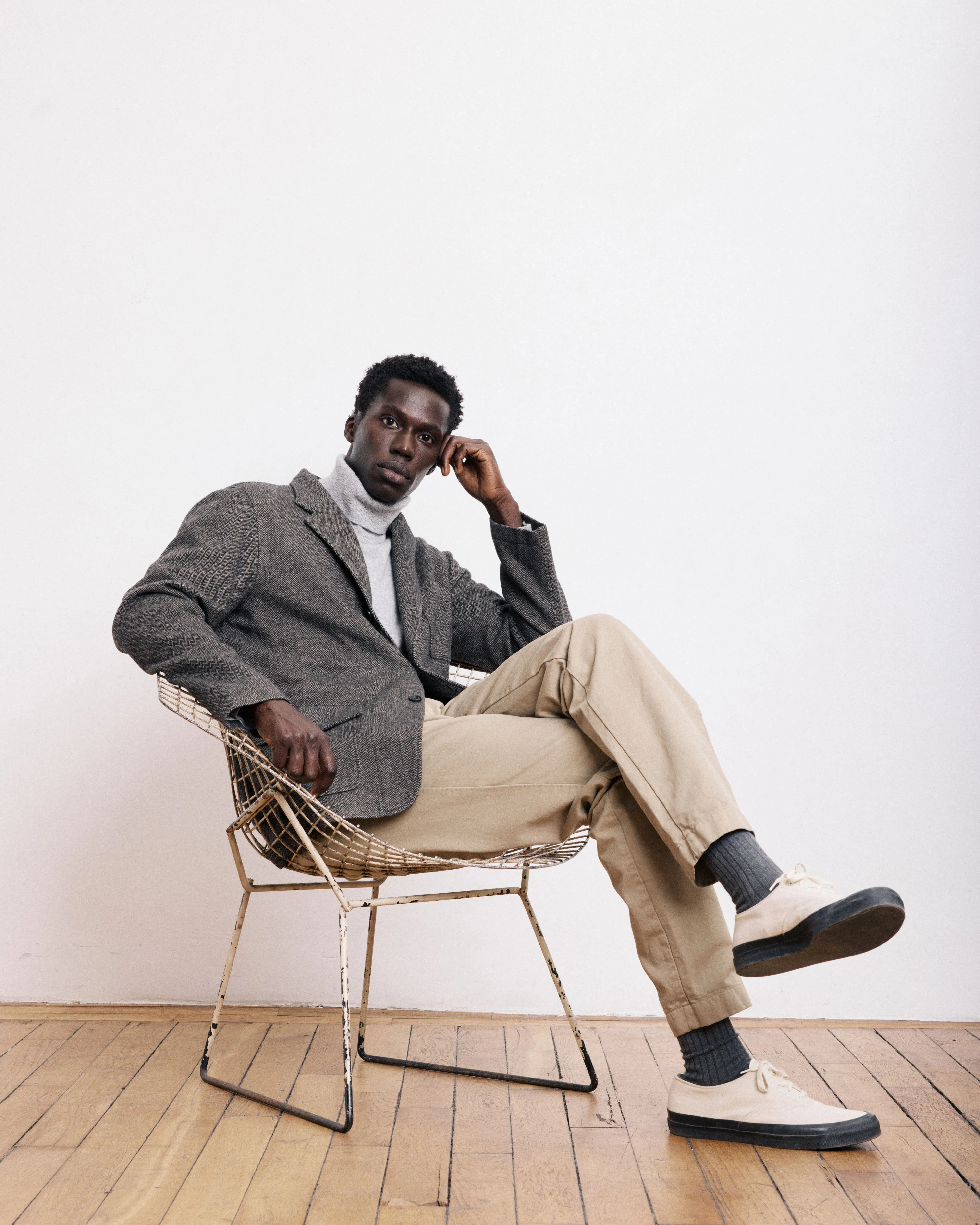 Veste Homme en Laine à Chevrons Beige Joey sold by Hartford product image thumbnail 4