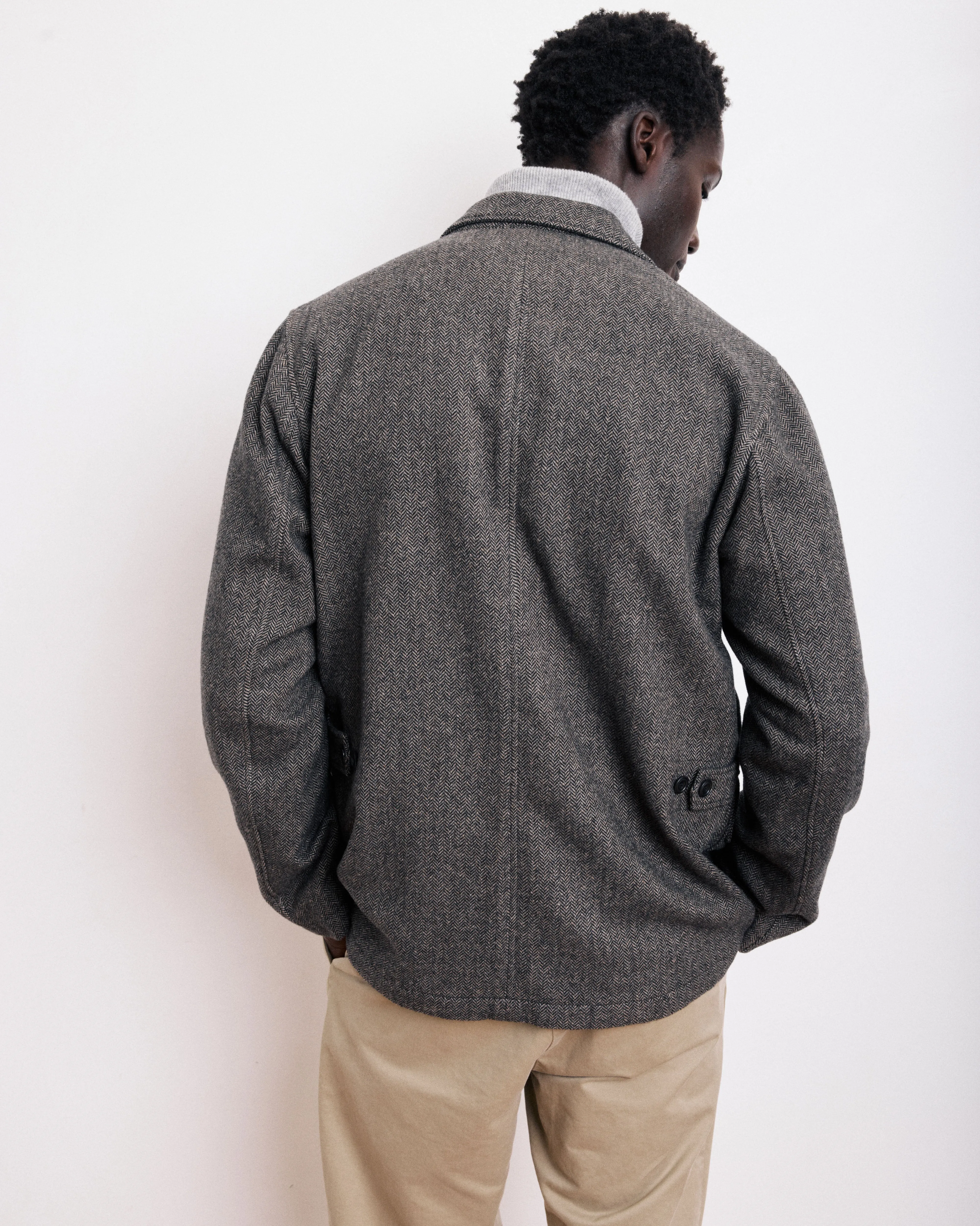 Veste Homme en Laine à Chevrons Beige Joey sold by Hartford product image thumbnail 3