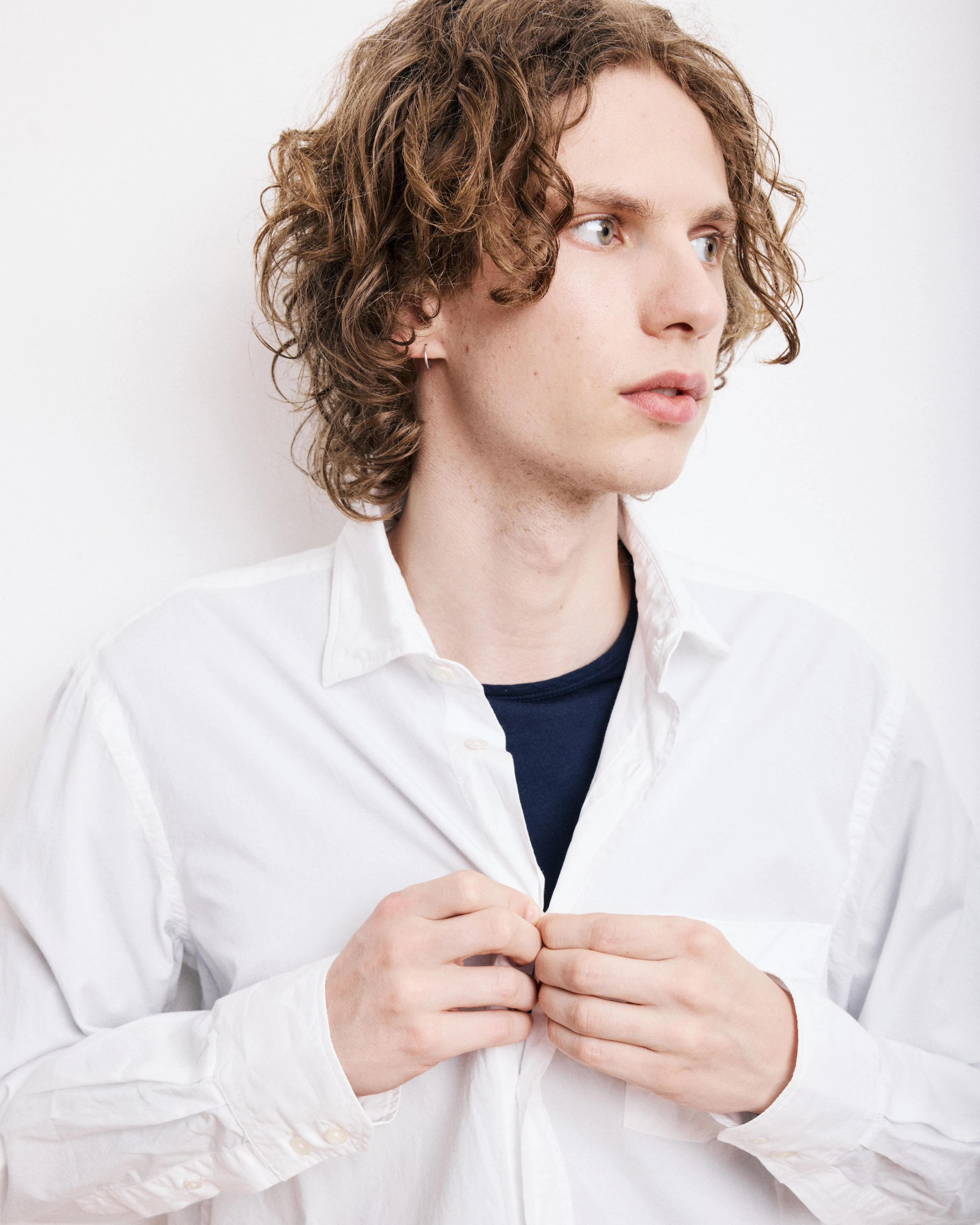 Chemise Homme en Gabardine de Coton Blanc Paul sold by Hartford product image thumbnail 2