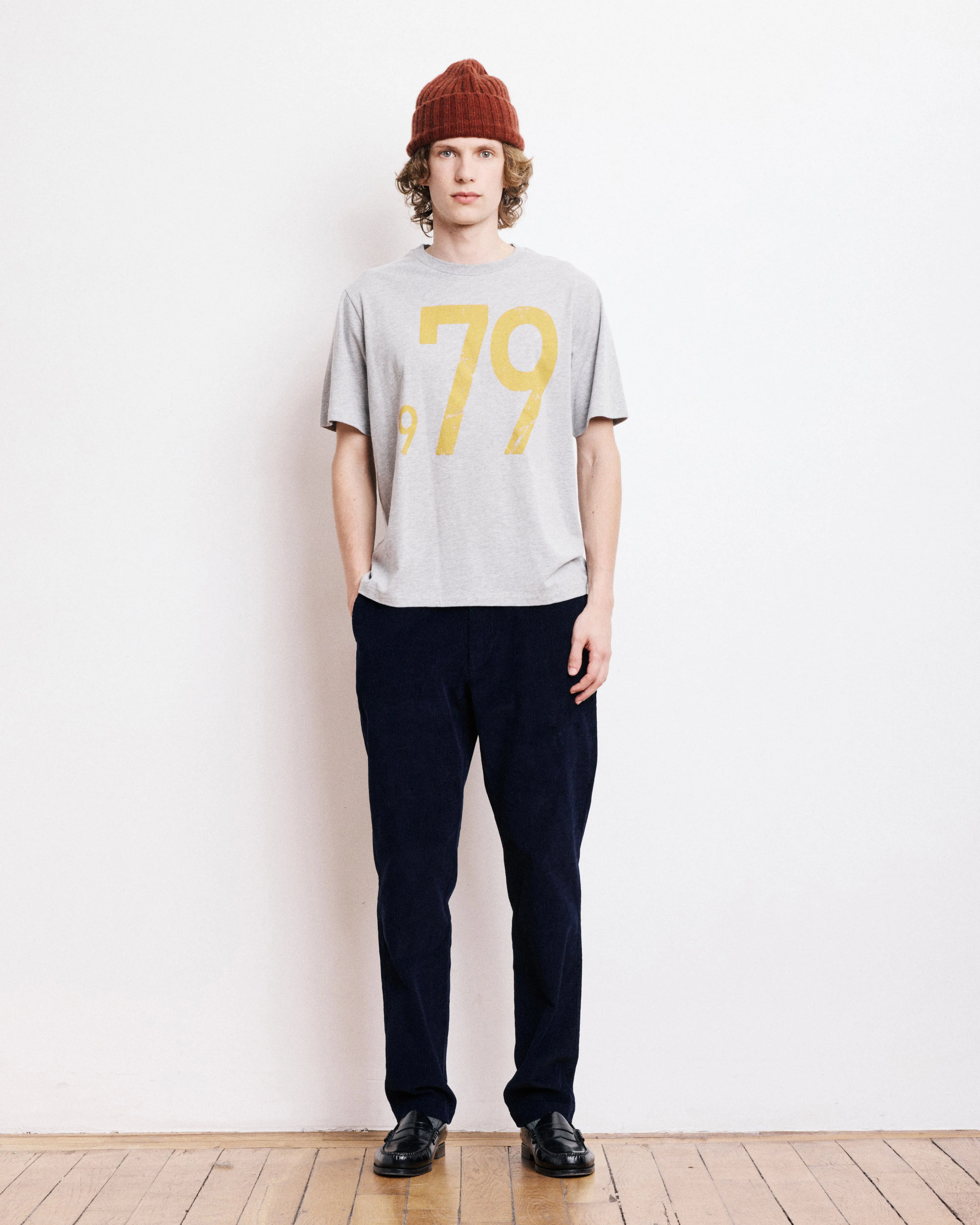 T-Shirt Homme en Coton Slub Imprimé 1979 Gris Chiné sold by Hartford product image thumbnail 3