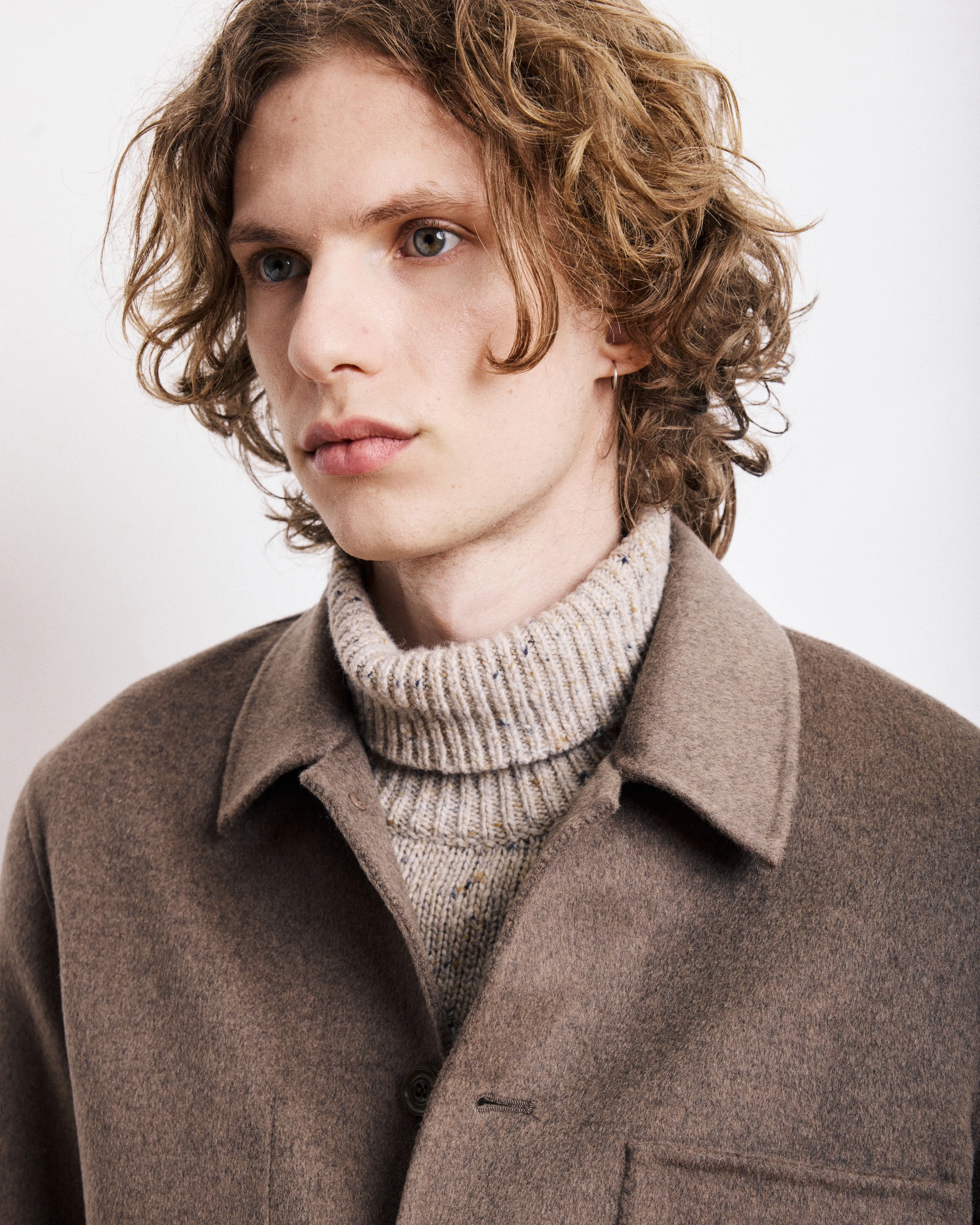 Veste Homme en Laine Double Face Taupe Jay sold by Hartford product image thumbnail 3