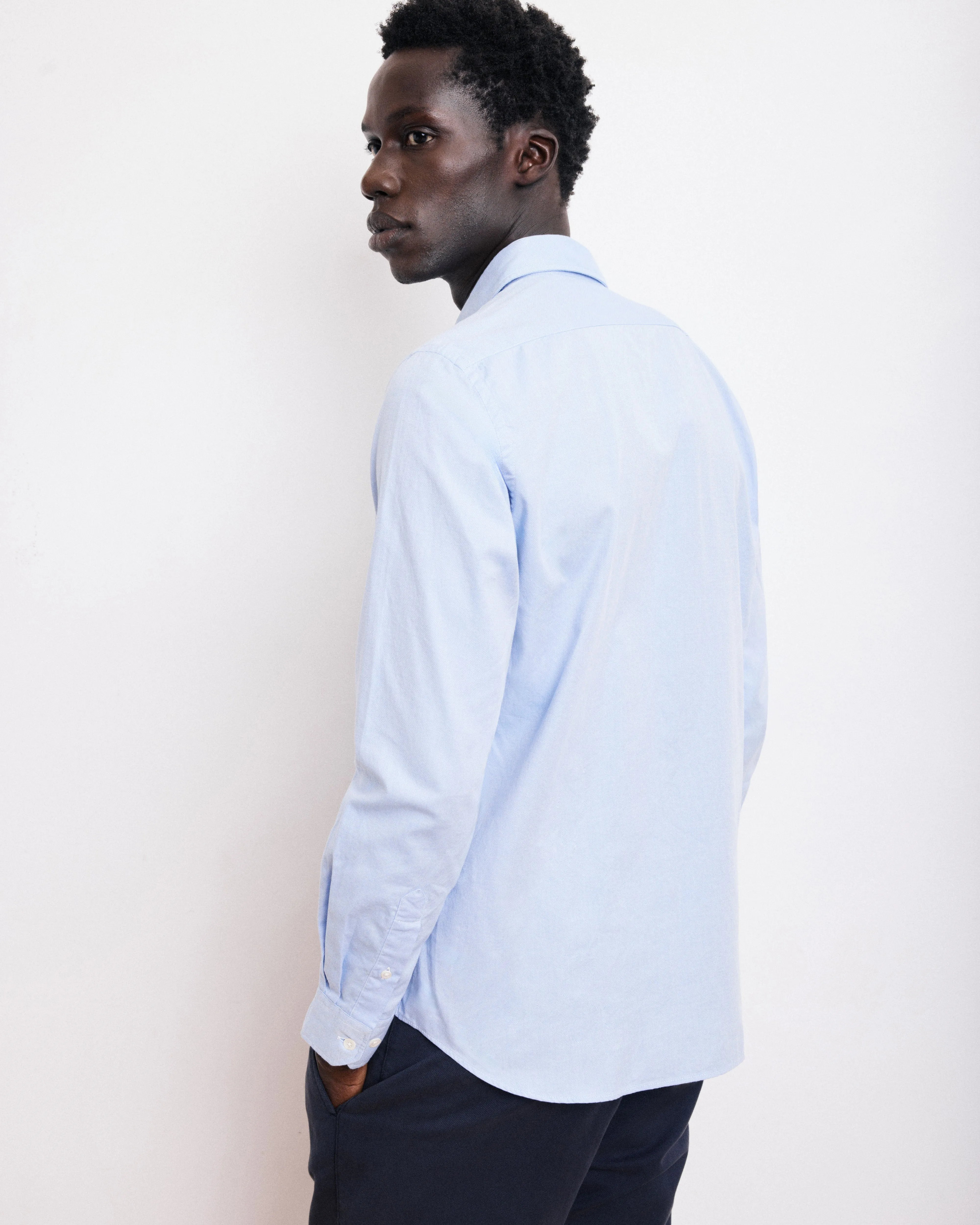 Chemise Homme en Piqué de Coton Bleu Sammy sold by Hartford product image thumbnail 4