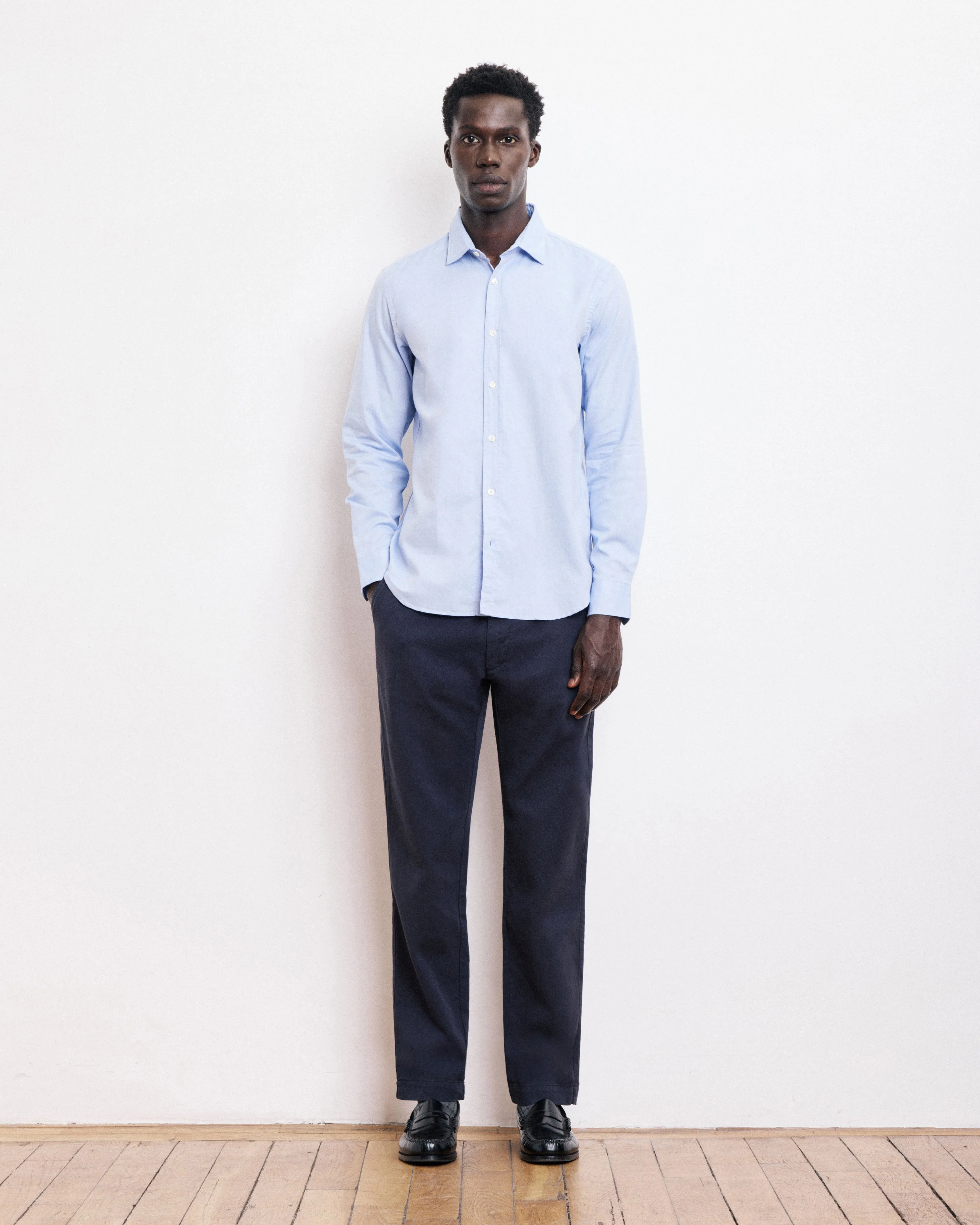 Chemise Homme en Piqué de Coton Bleu Sammy sold by Hartford product image thumbnail 5