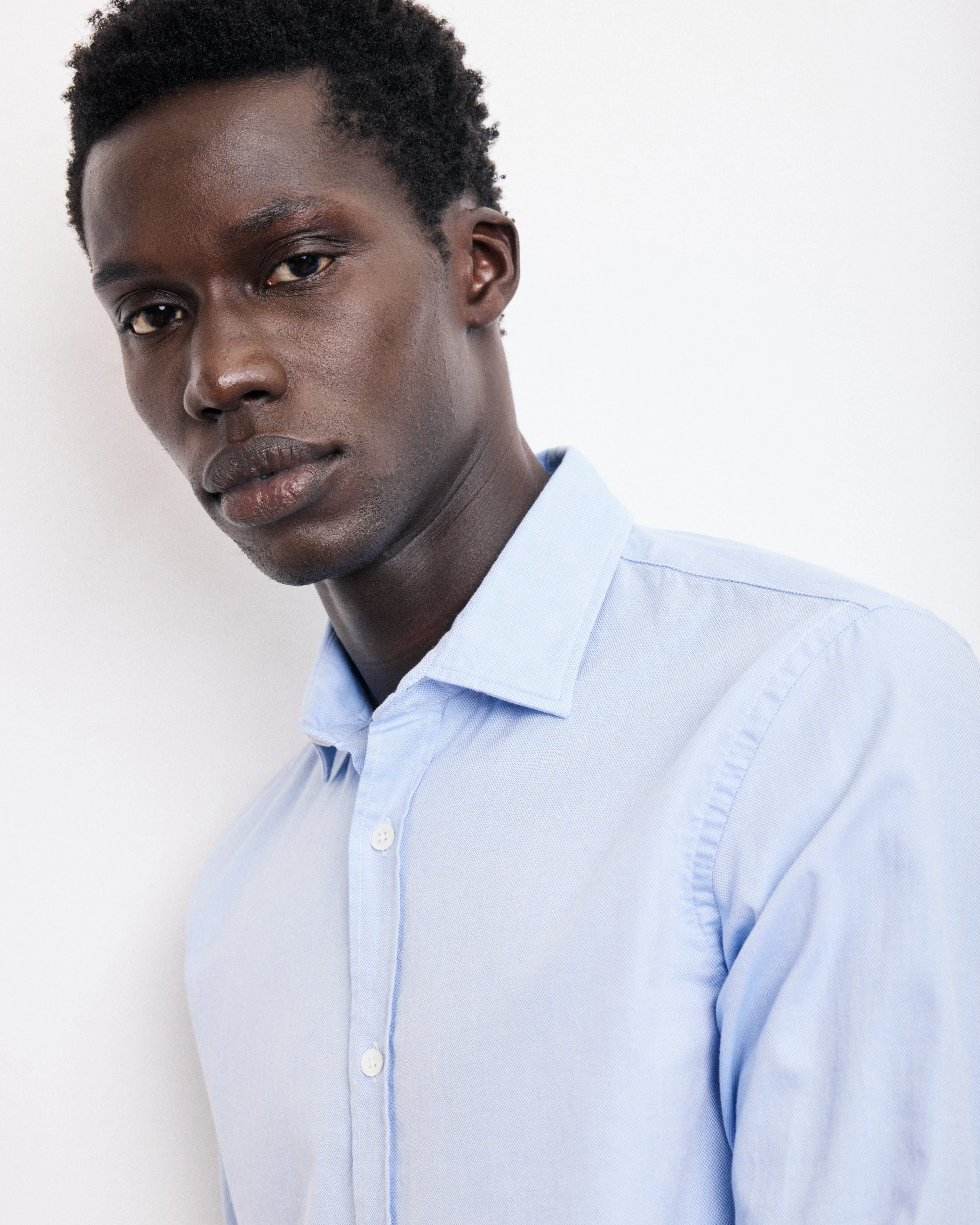 Chemise Homme en Piqué de Coton Bleu Sammy sold by Hartford product image thumbnail 3