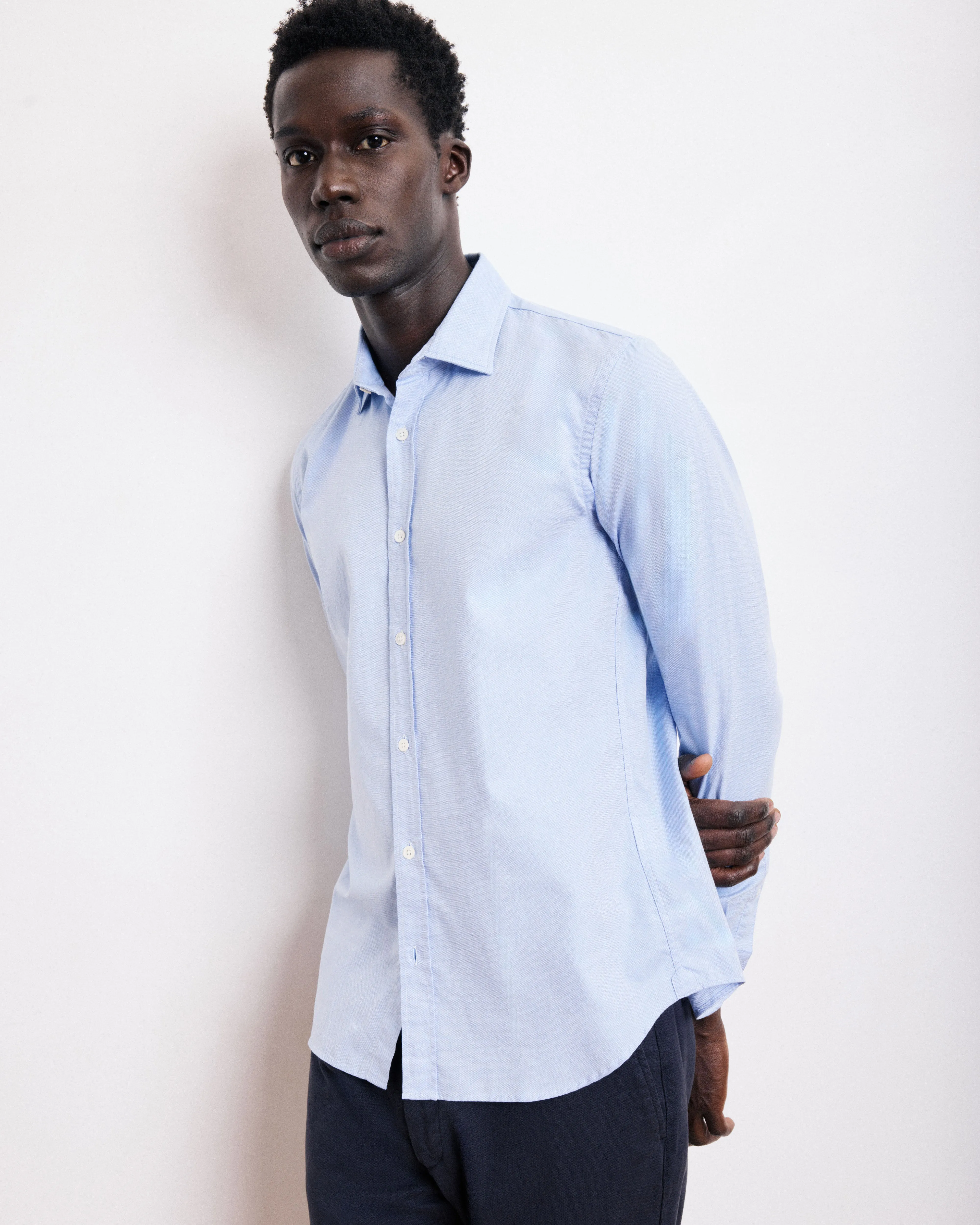 Chemise Homme en Piqué de Coton Bleu Sammy sold by Hartford