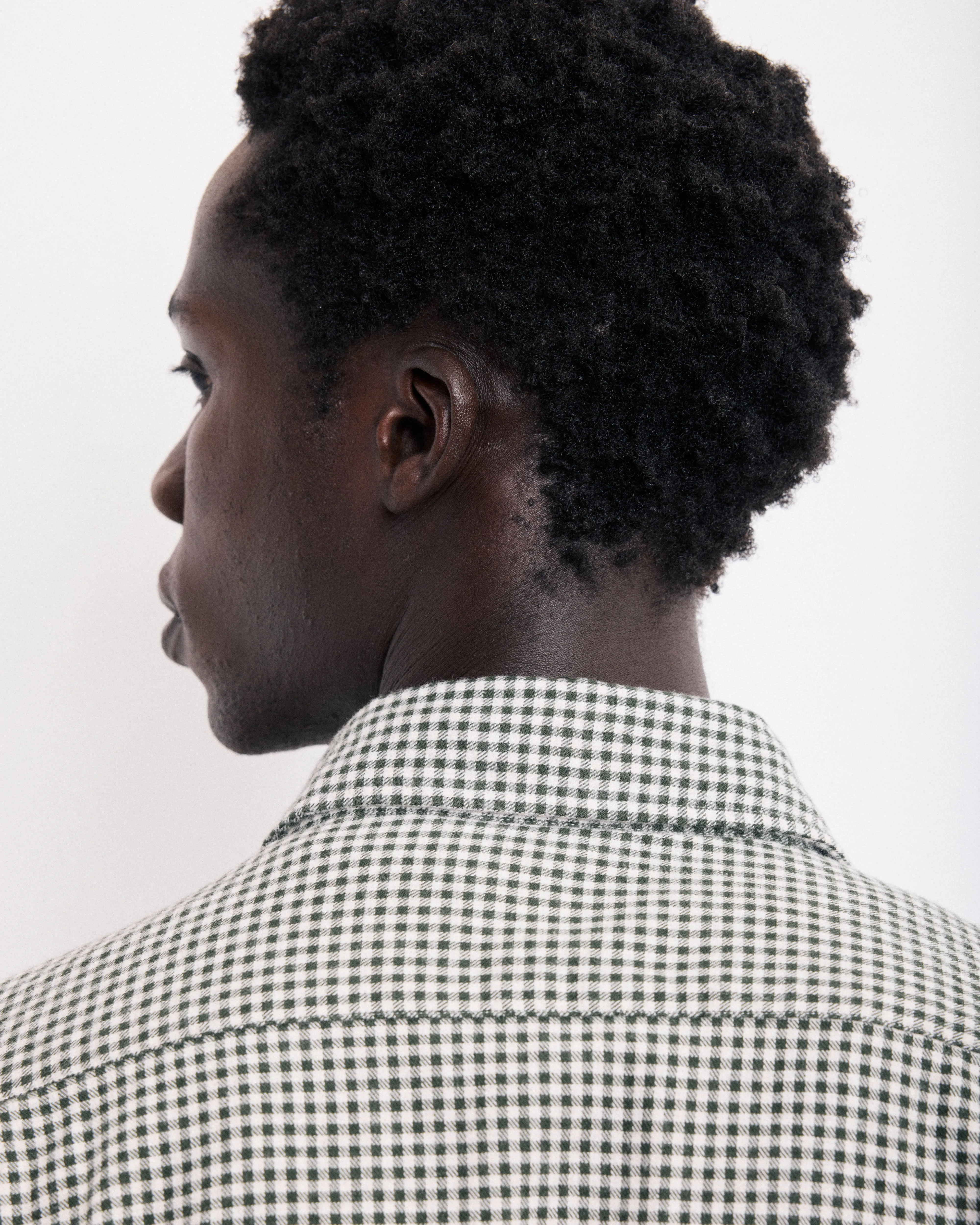 Chemise Homme en Flanelle à Carreaux Brossée Vert Paul sold by Hartford product image thumbnail 4