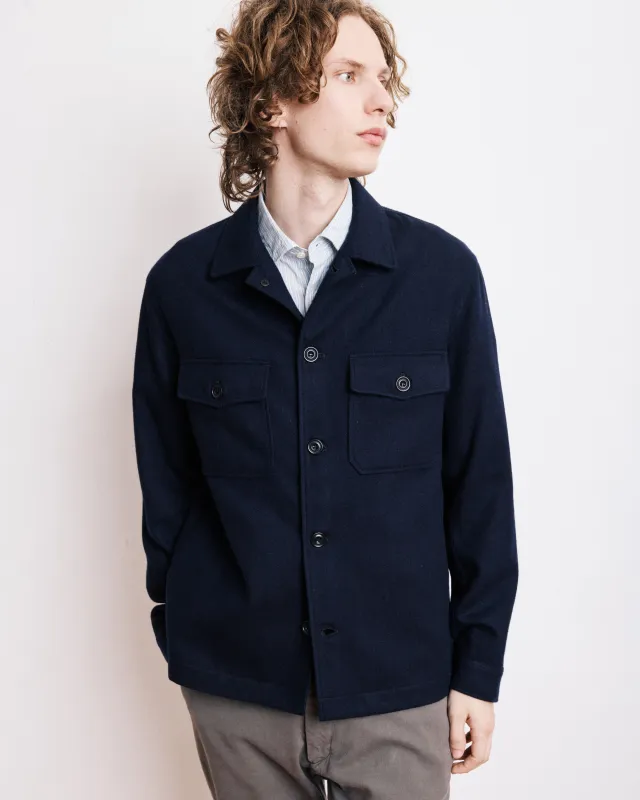 Veste Homme en Flanelle de Laine Bleu Marine Day sold by Hartford
