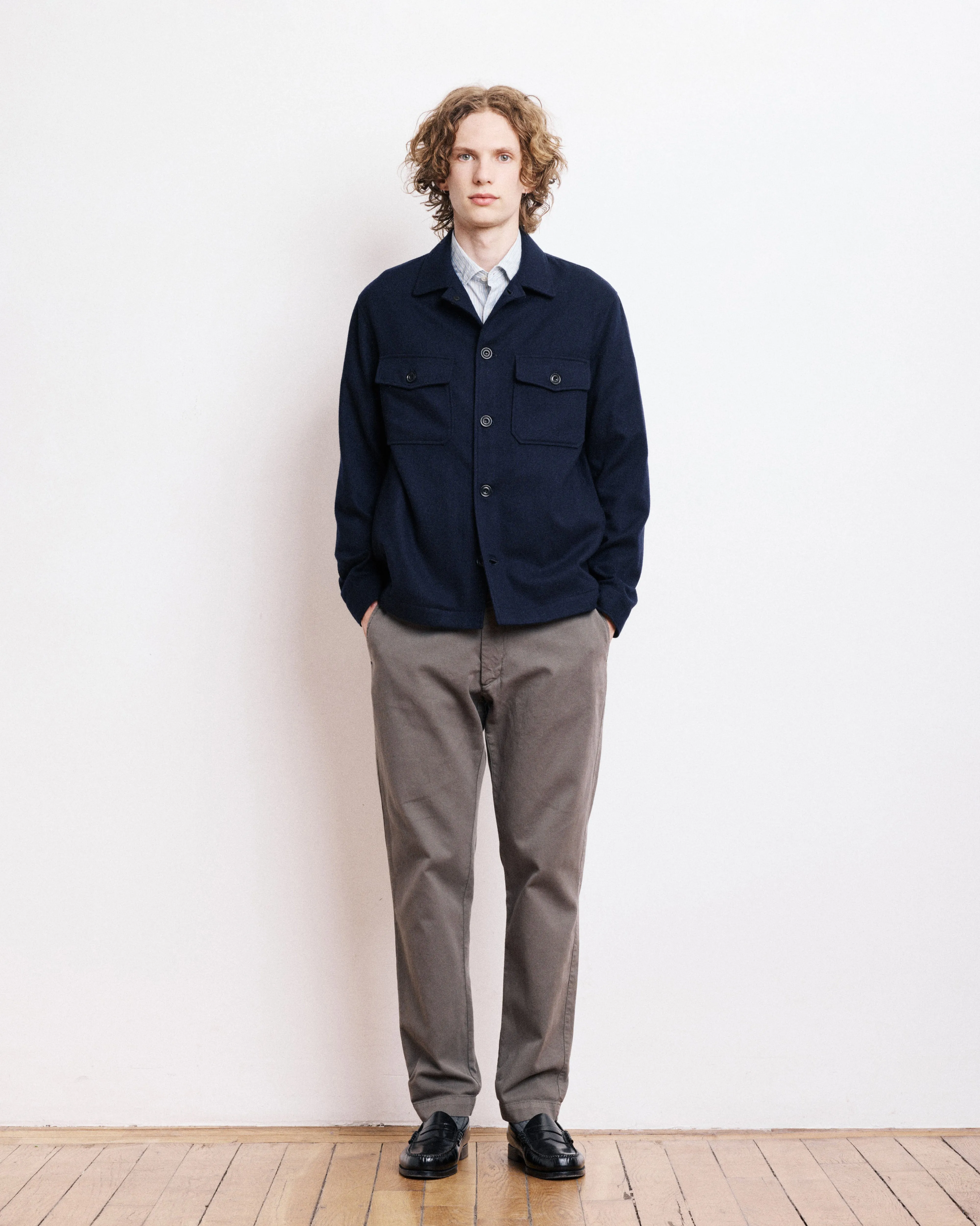 Veste Homme en Flanelle de Laine Bleu Marine Day sold by Hartford product image thumbnail 4