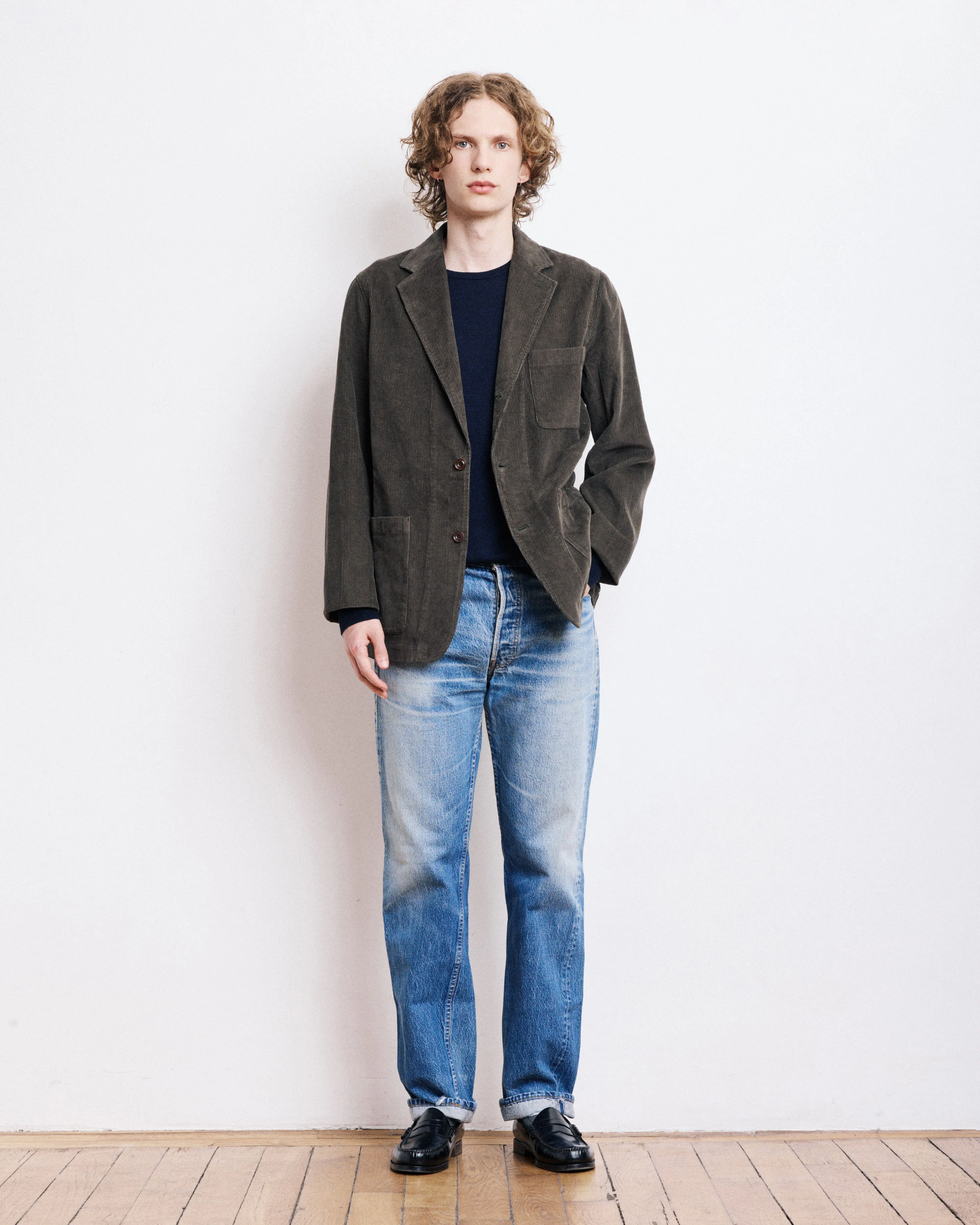 Veste Homme en Velours Côtelé Vert Olive Jonny sold by Hartford product image thumbnail 4