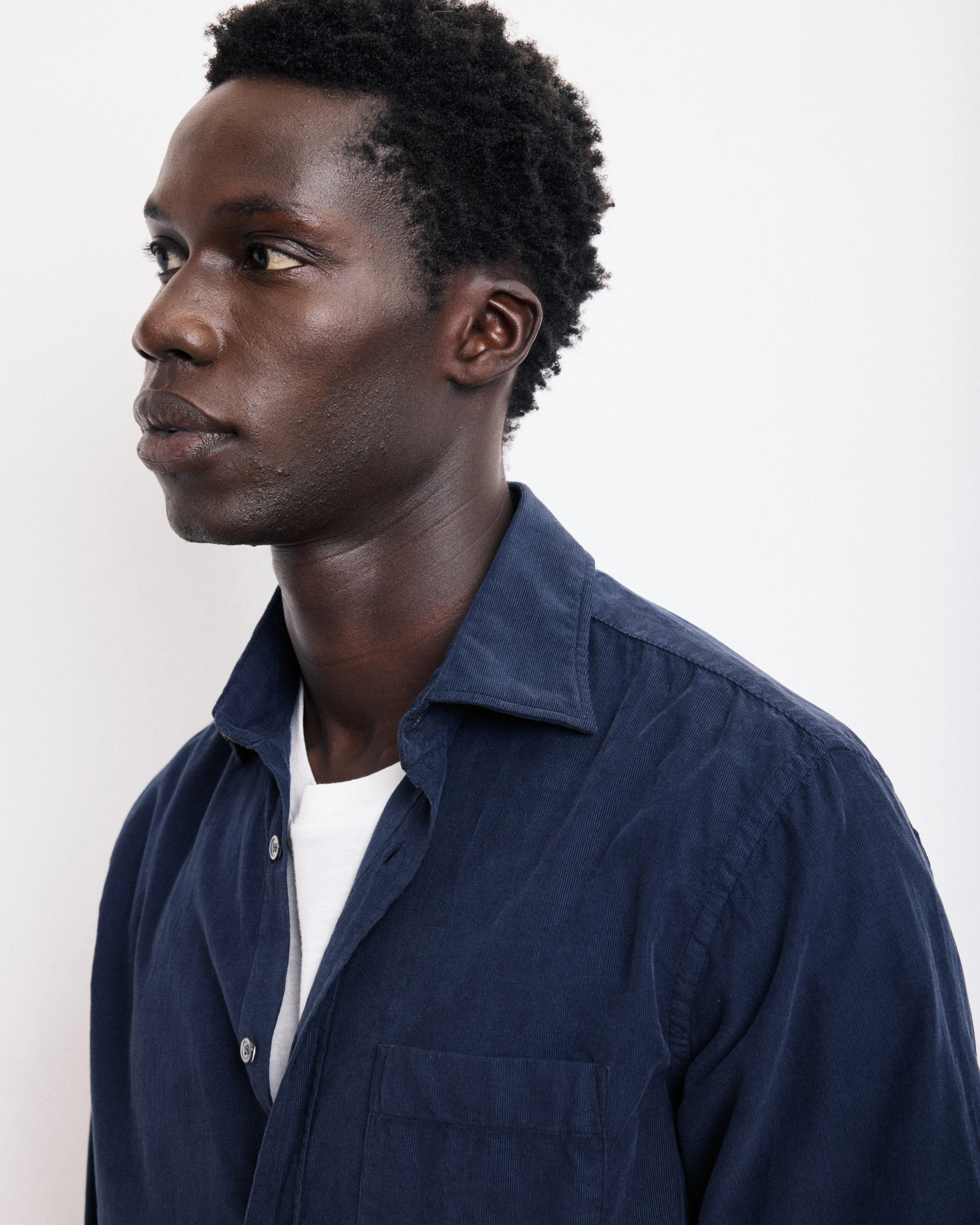 Chemise Homme en Velours Côtelé Bleu Marine Paul sold by Hartford product image thumbnail 2