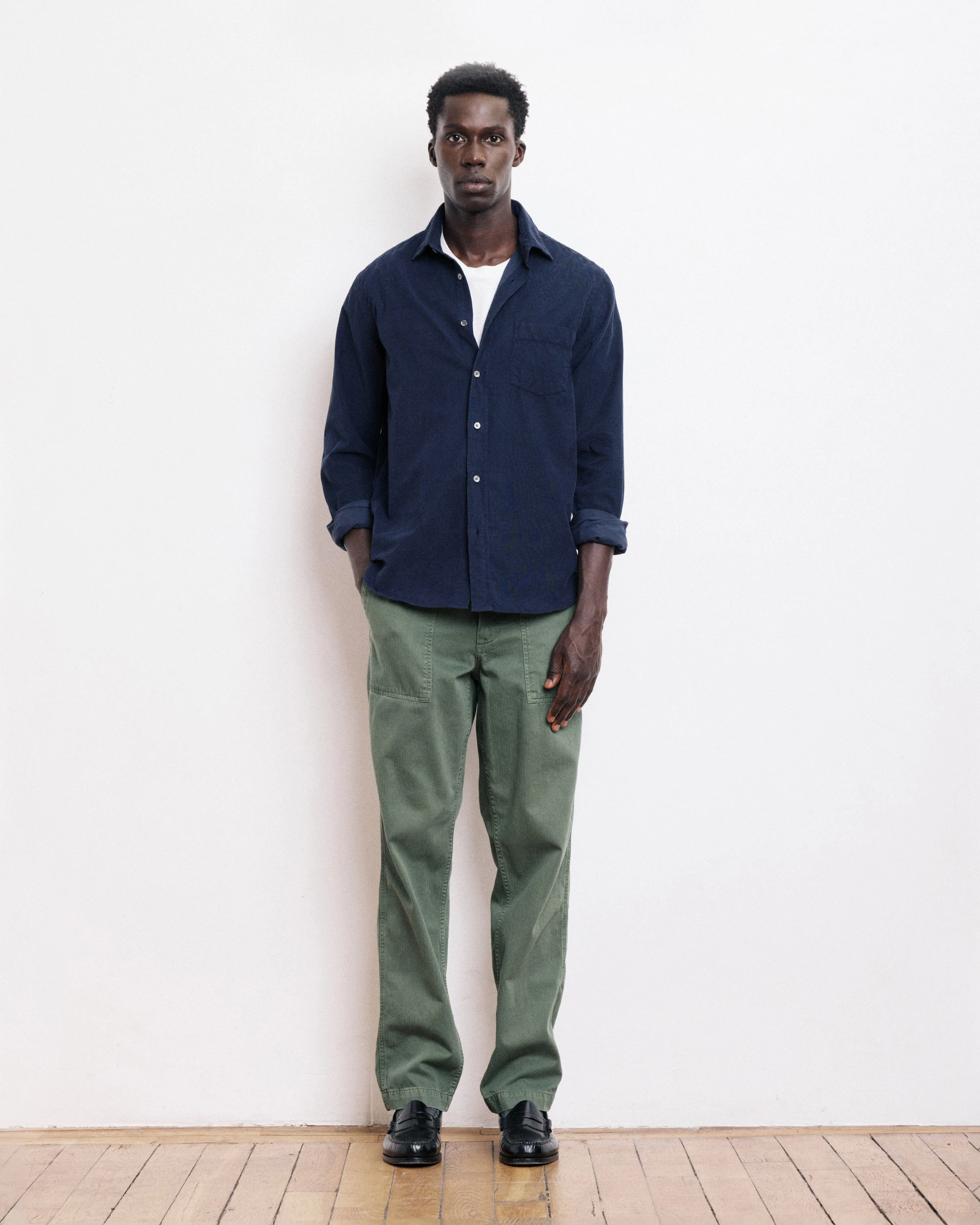 Chemise Homme en Velours Côtelé Bleu Marine Paul sold by Hartford product image thumbnail 5